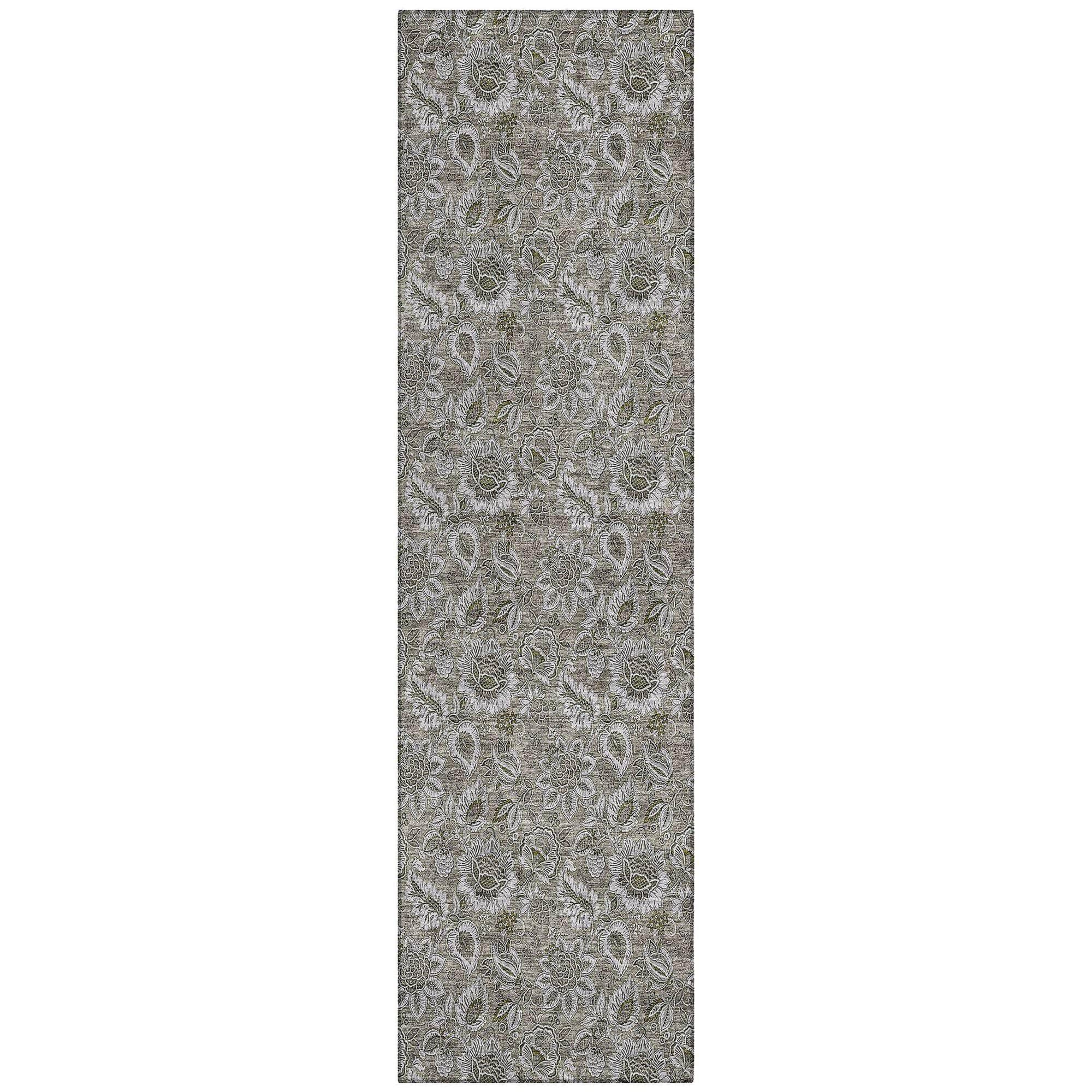 Machine Made ACN661 Taupe Brown Rugs