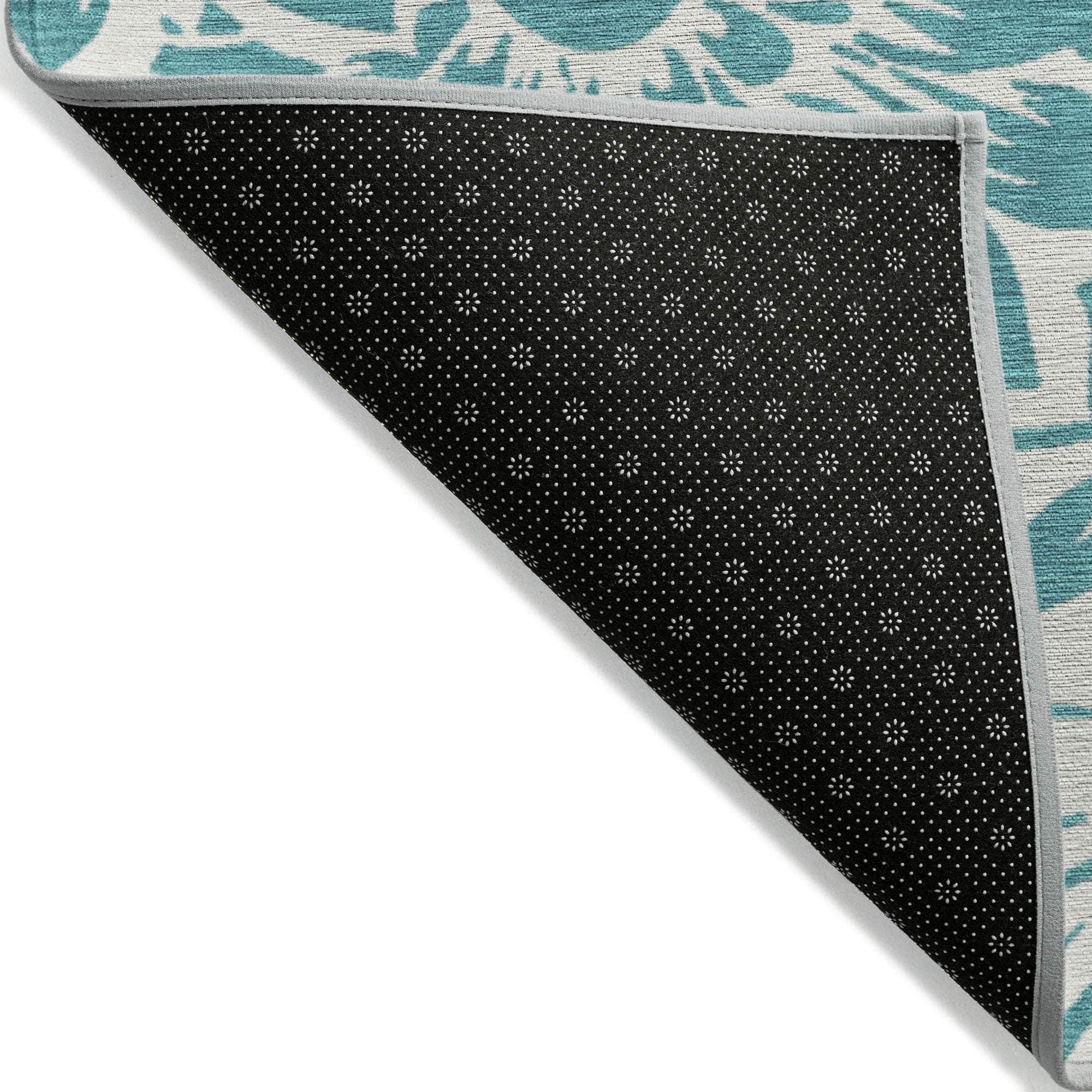 Machine Made ACN551 Teal Rugs