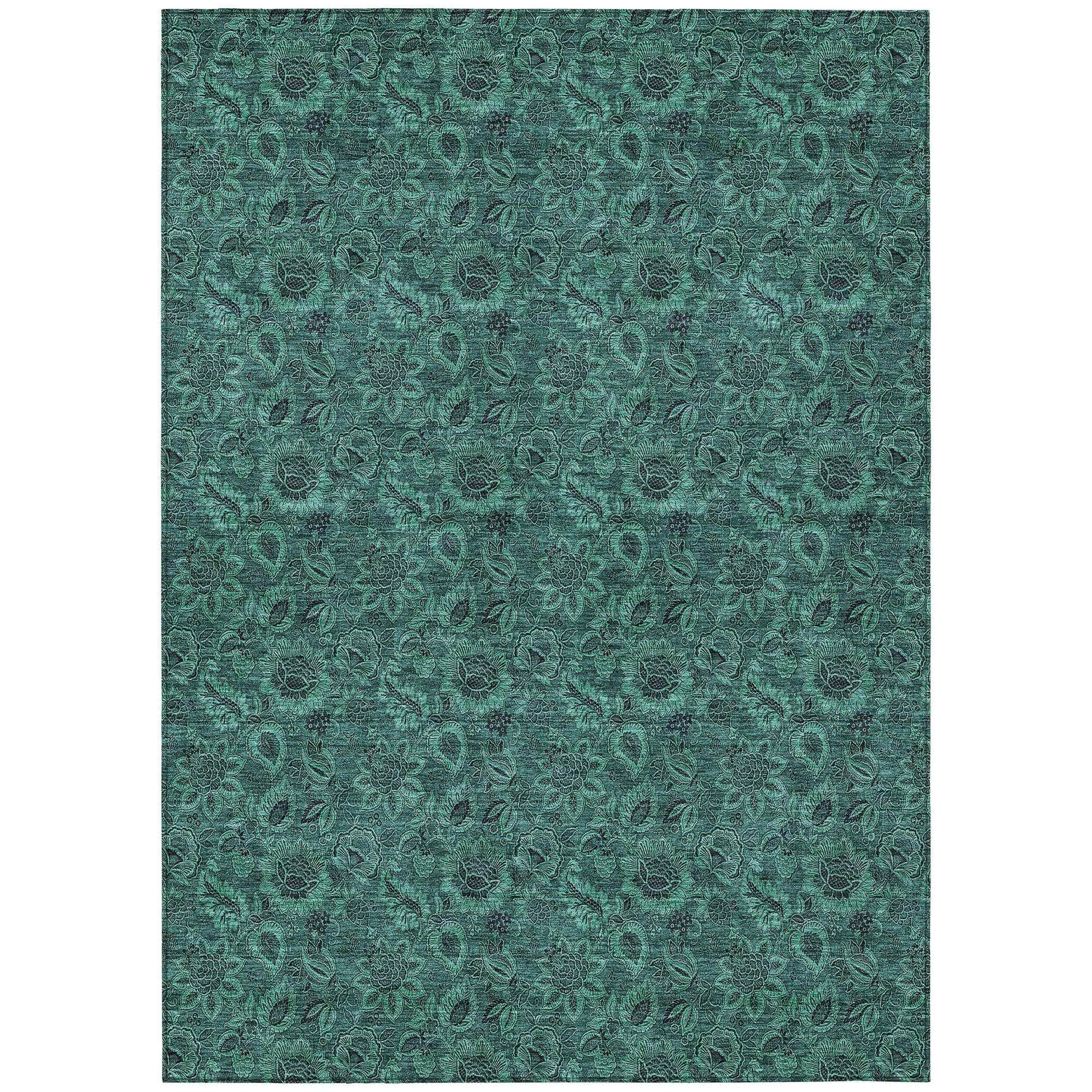Machine Made ACN661 Teal Rugs