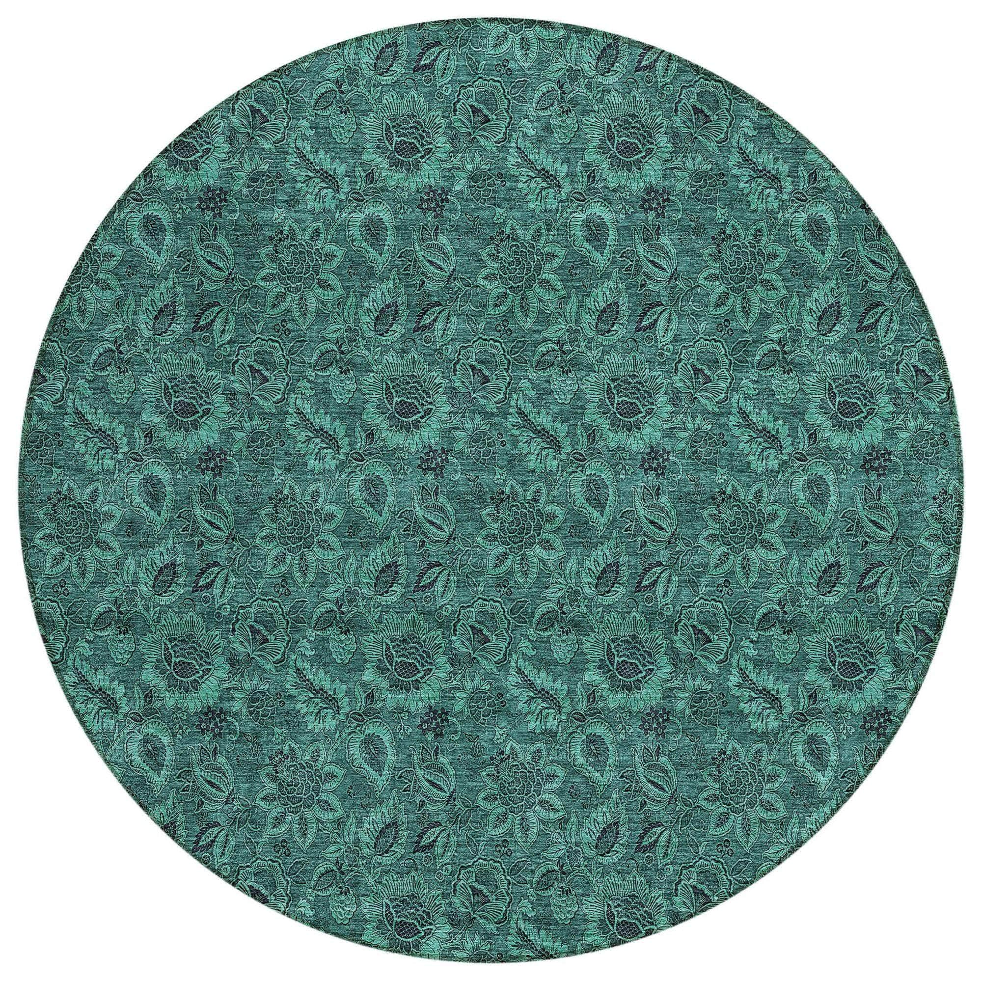 Machine Made ACN661 Teal Rugs