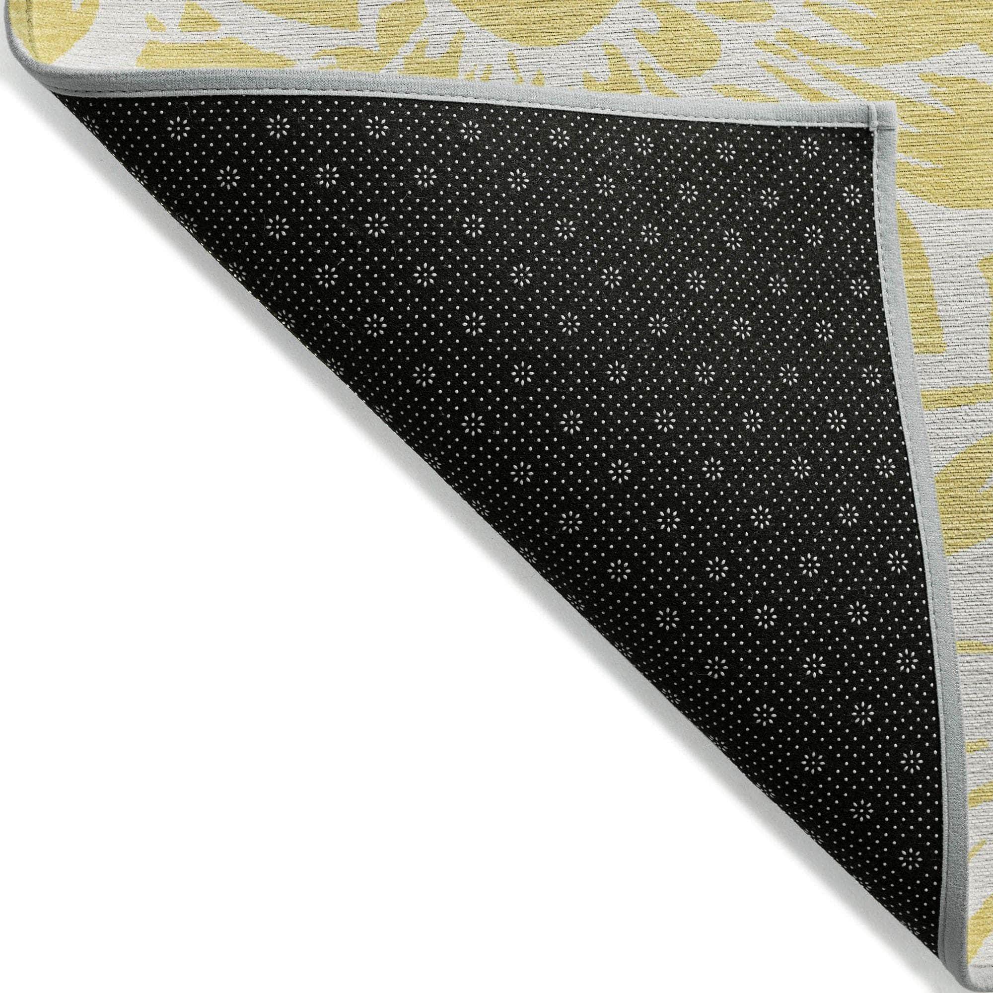 Machine Made ACN551 Yellow Gold Rugs