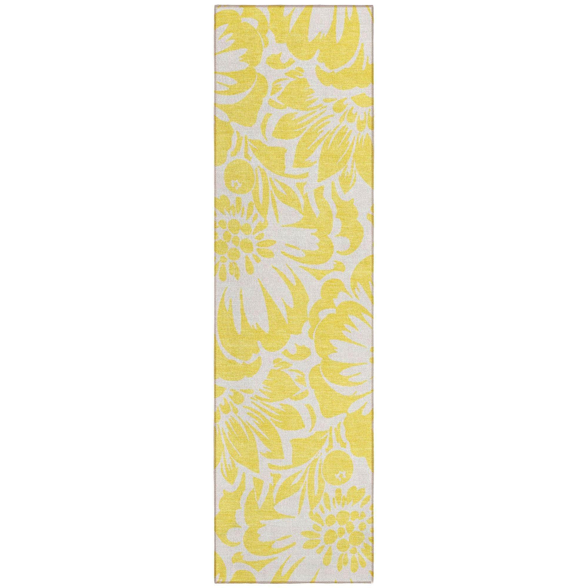 Machine Made ACN551 Yellow Gold Rugs
