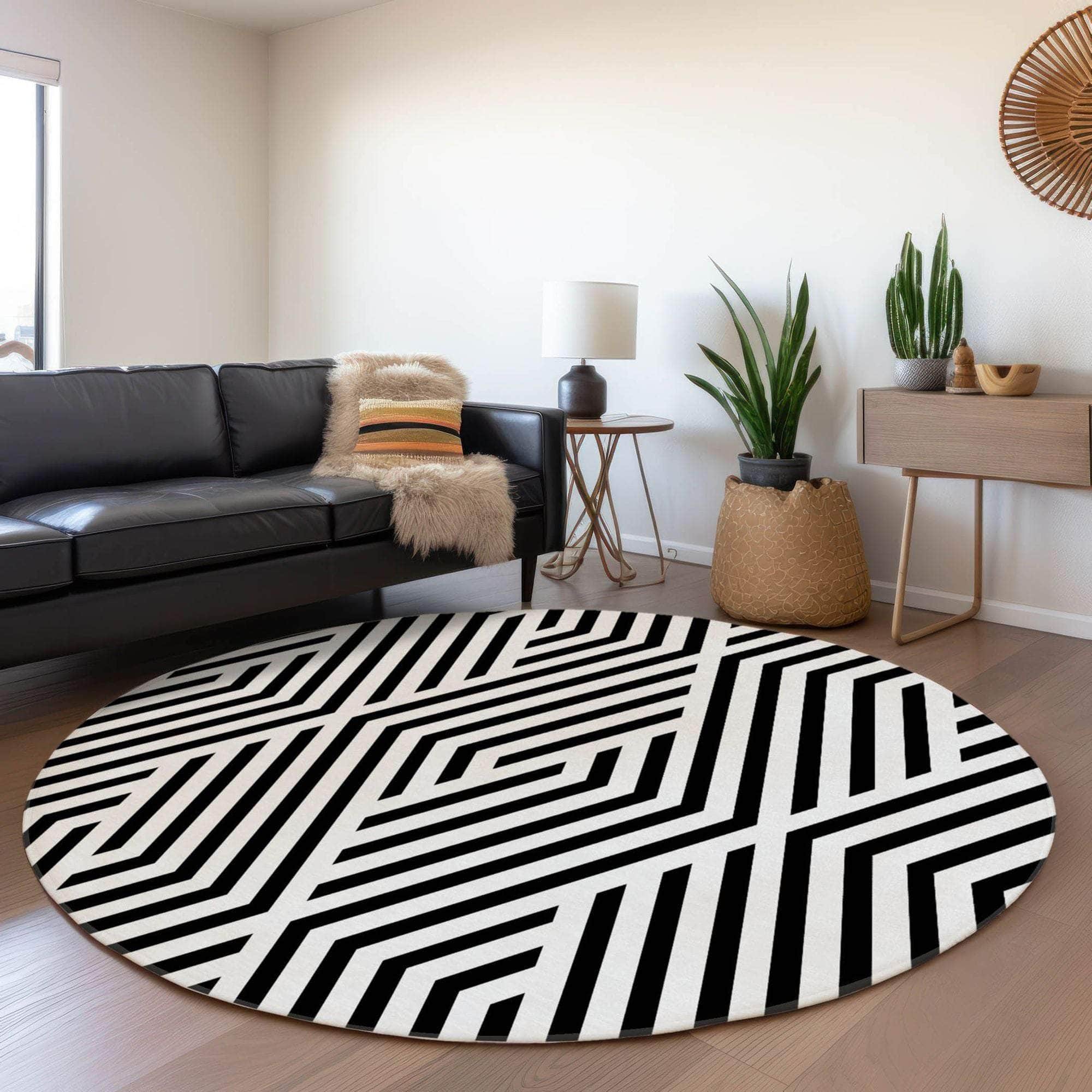Machine Made ACN550 Black Rugs