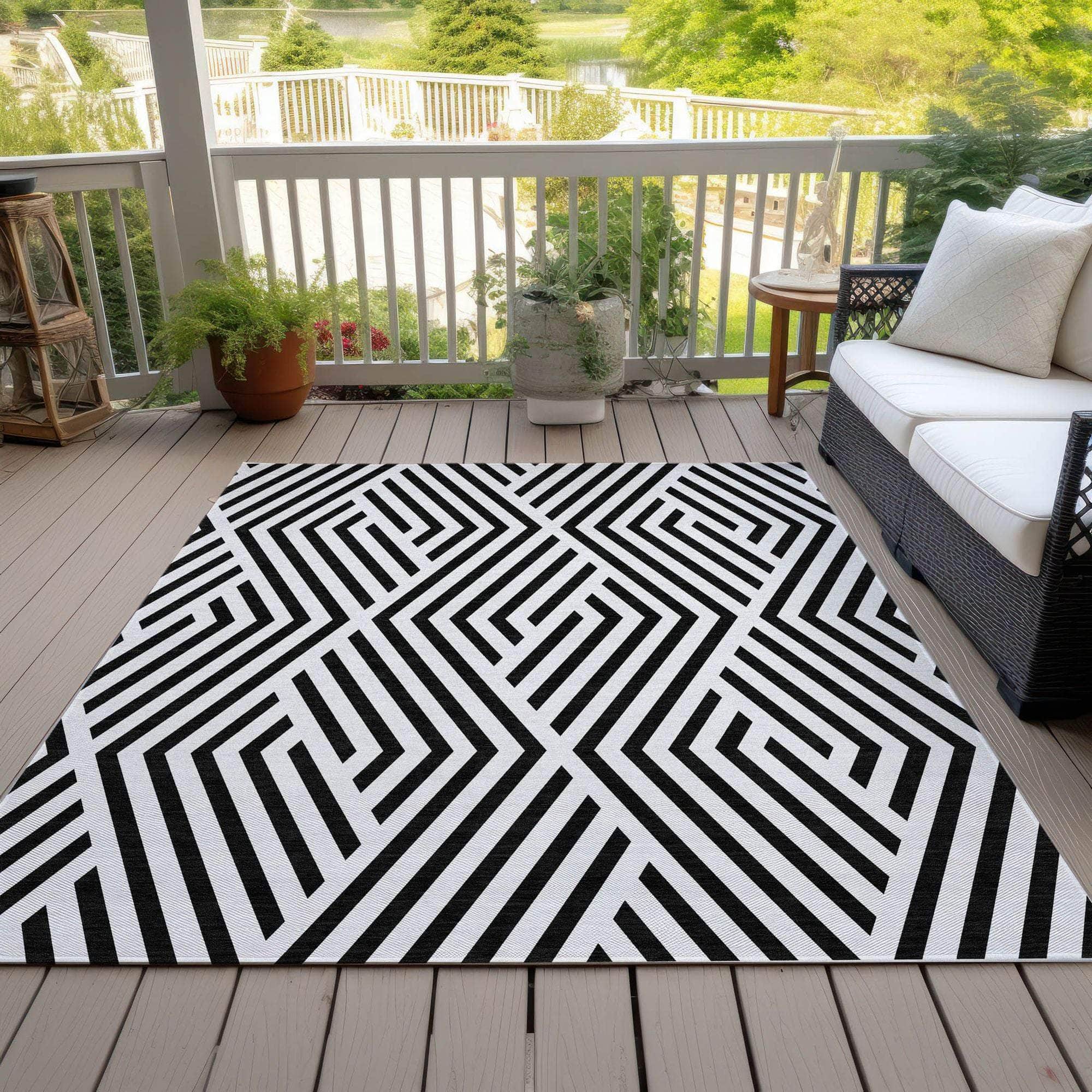 Machine Made ACN550 Black Rugs
