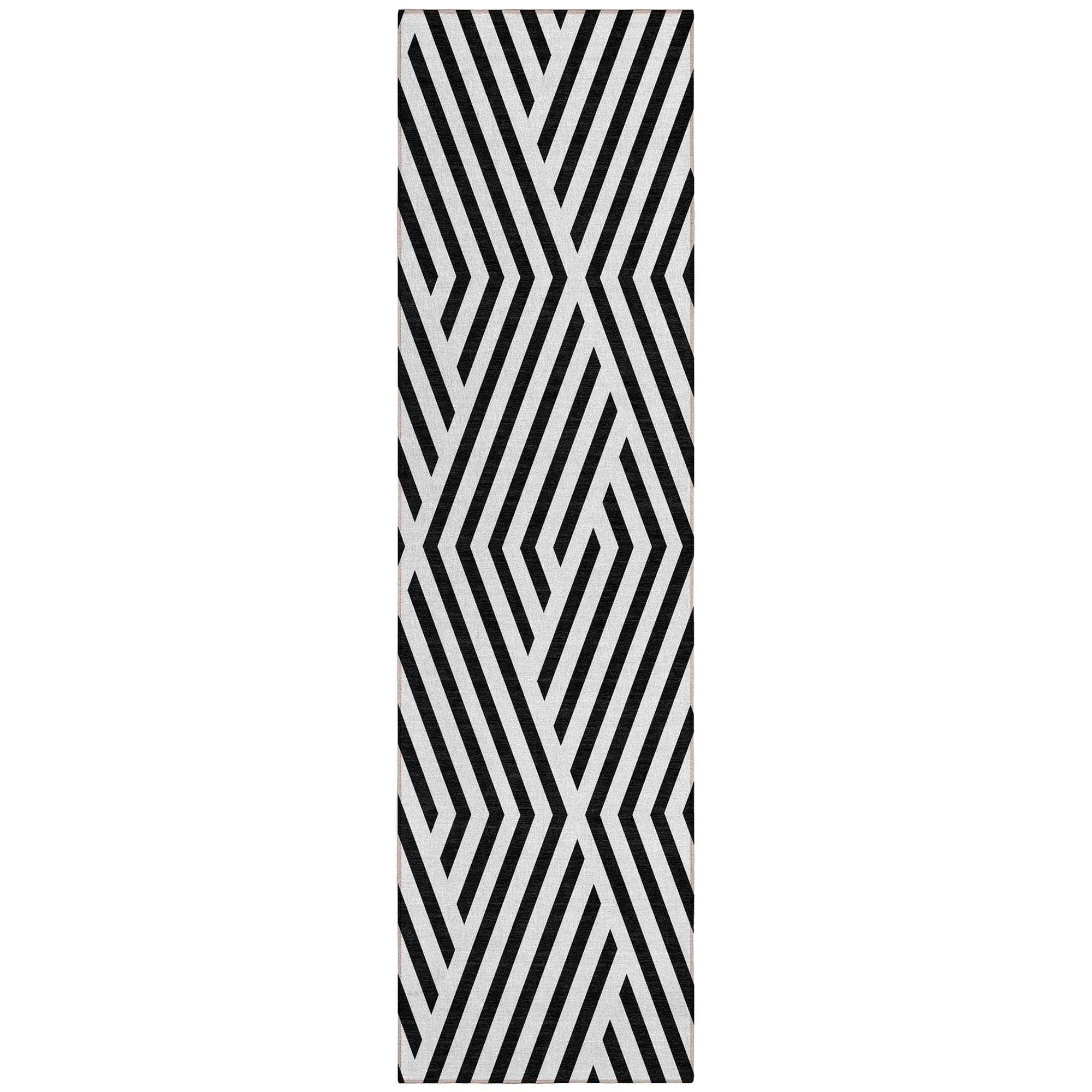 Machine Made ACN550 Black Rugs