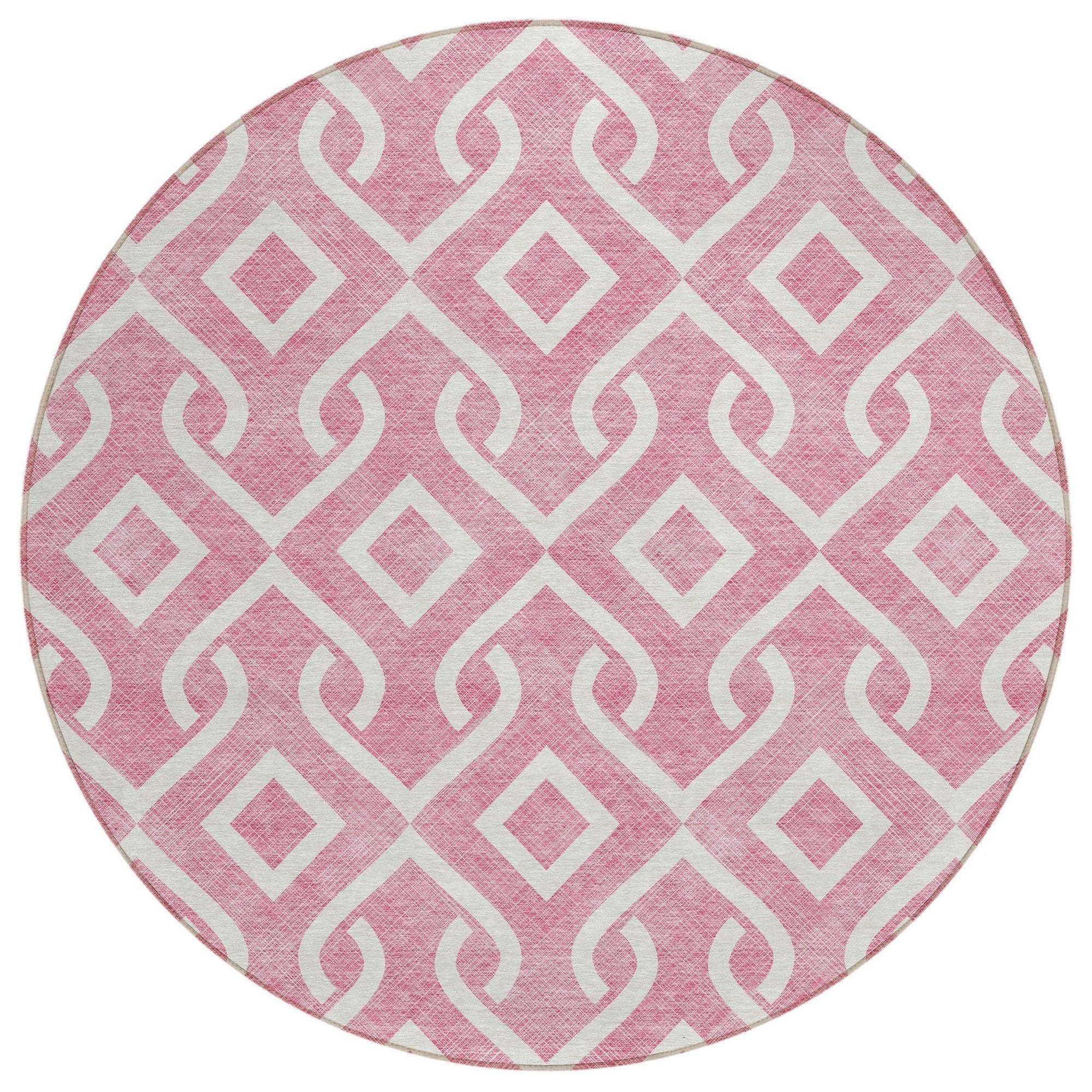 Machine Made ACN621 Blush Pink Rugs
