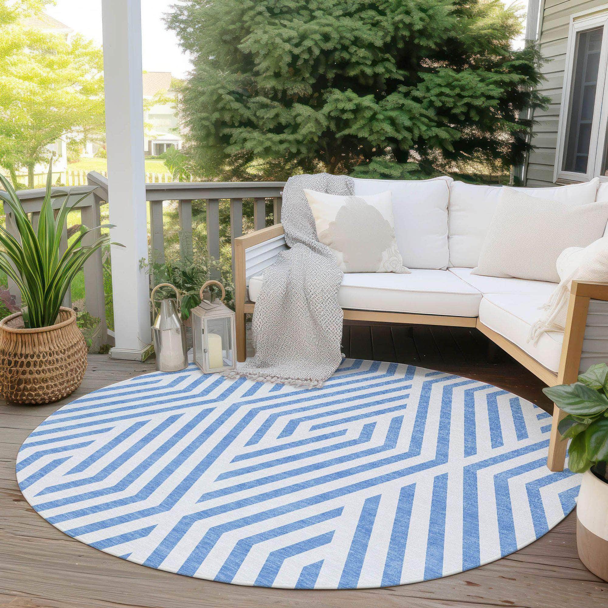 Machine Made ACN550 Denim Blue Rugs