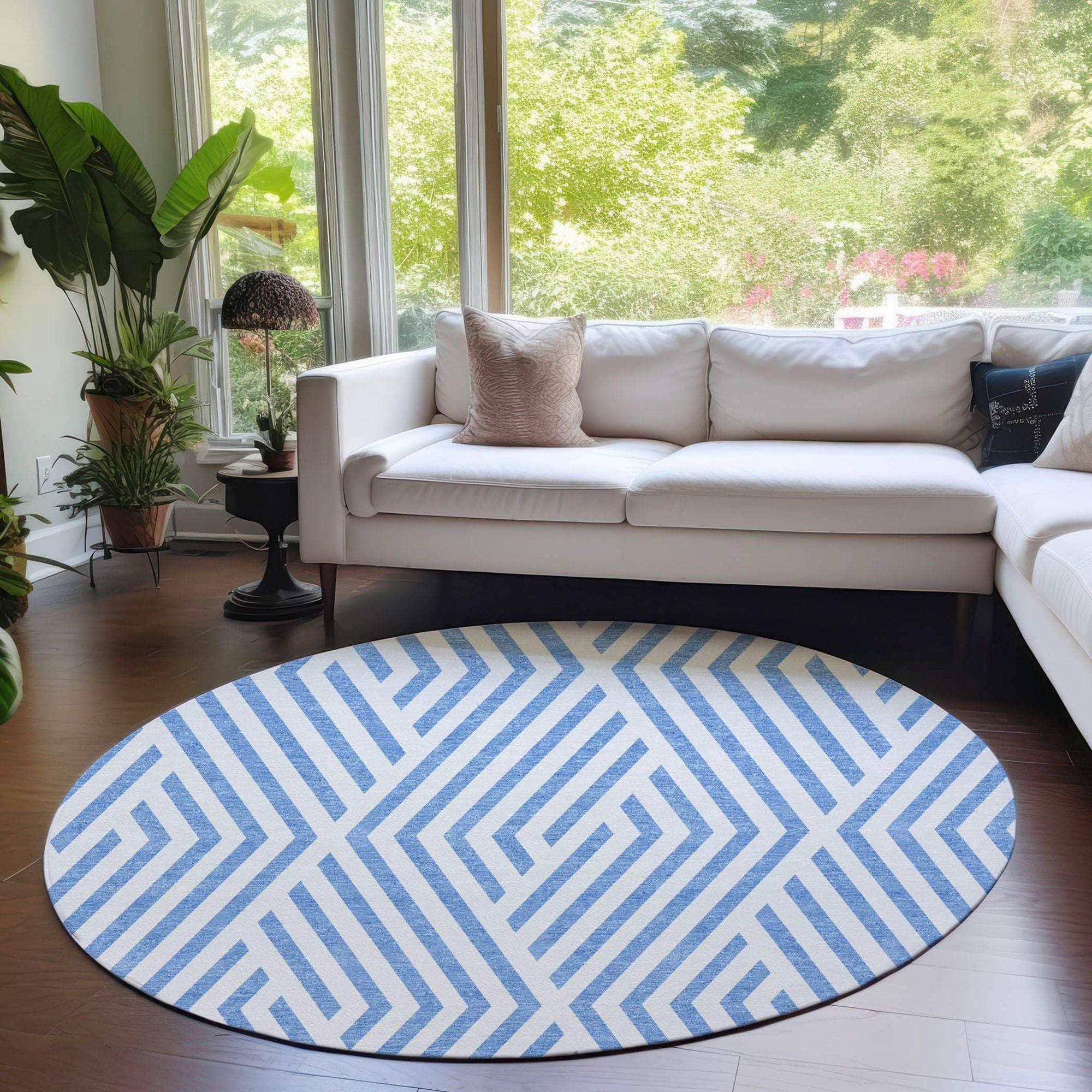 Machine Made ACN550 Denim Blue Rugs