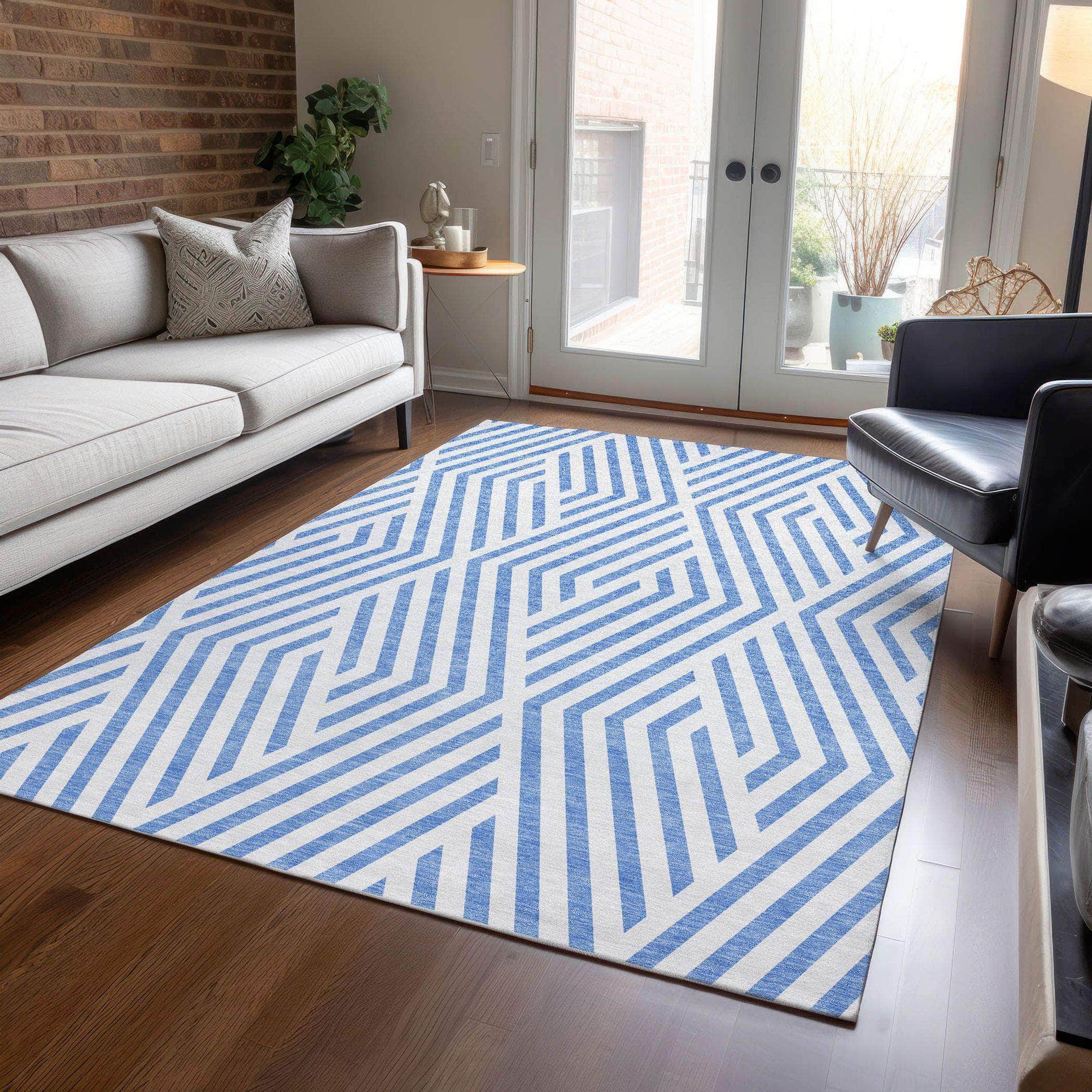 Machine Made ACN550 Denim Blue Rugs