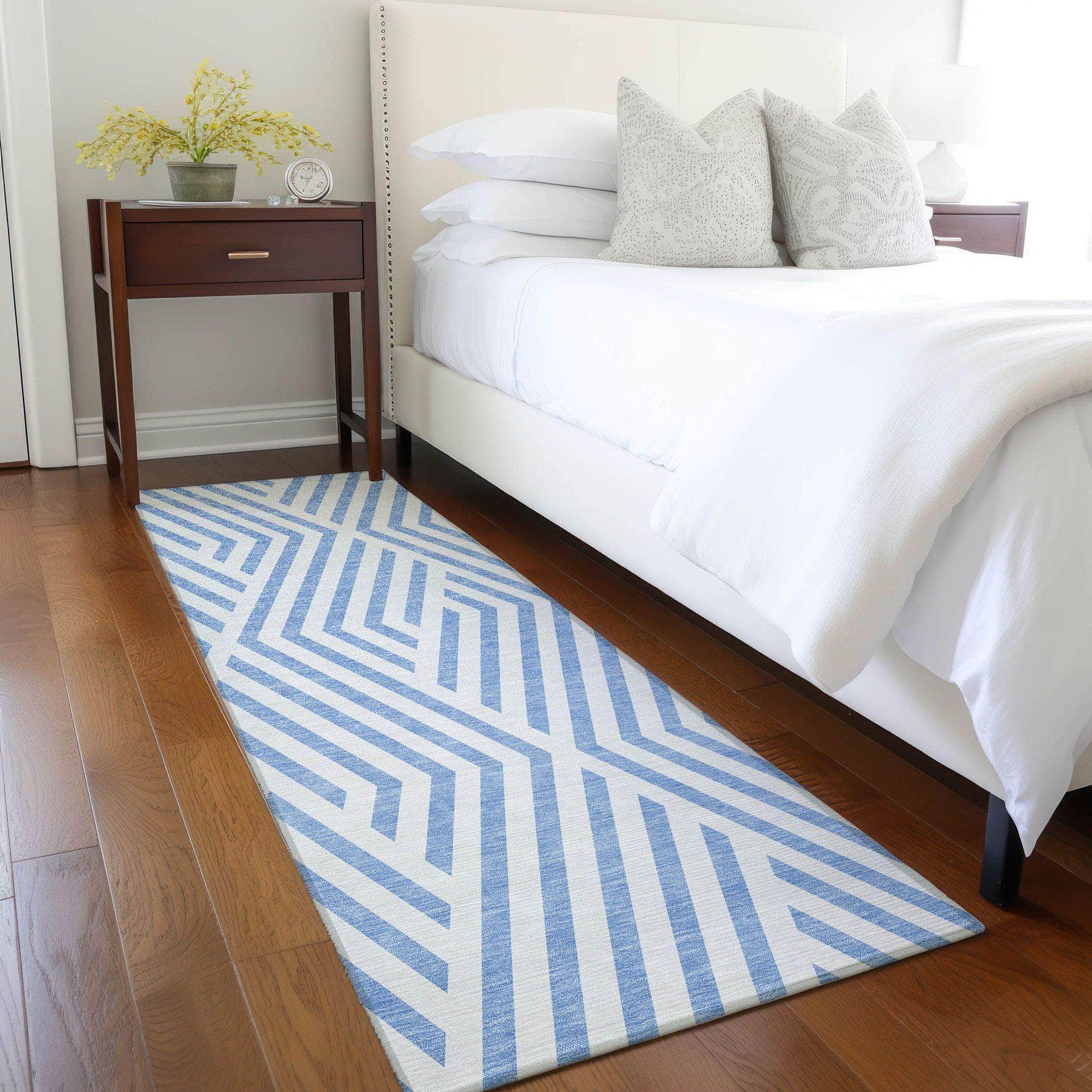 Machine Made ACN550 Denim Blue Rugs