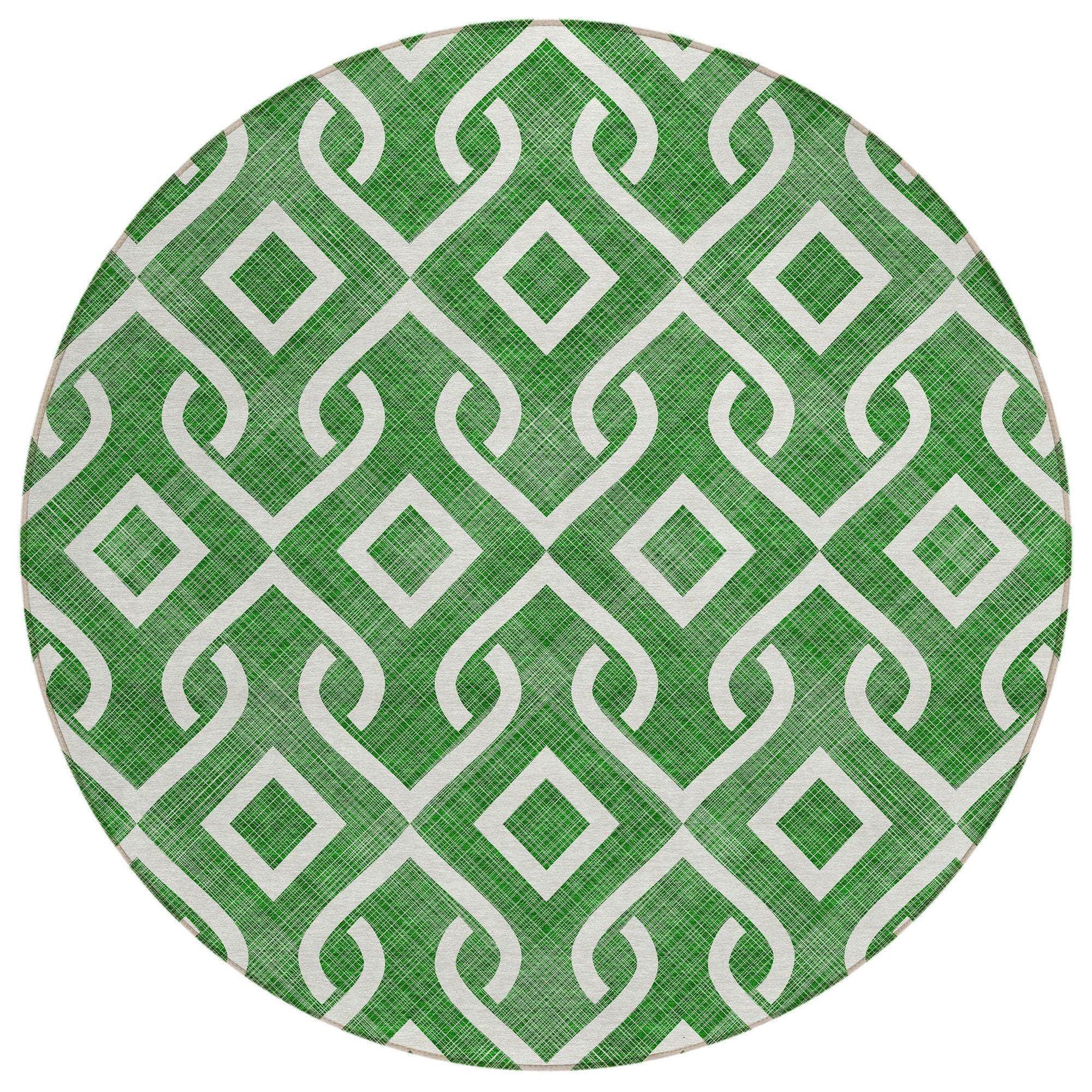 Machine Made ACN621 Emerald Green Rugs