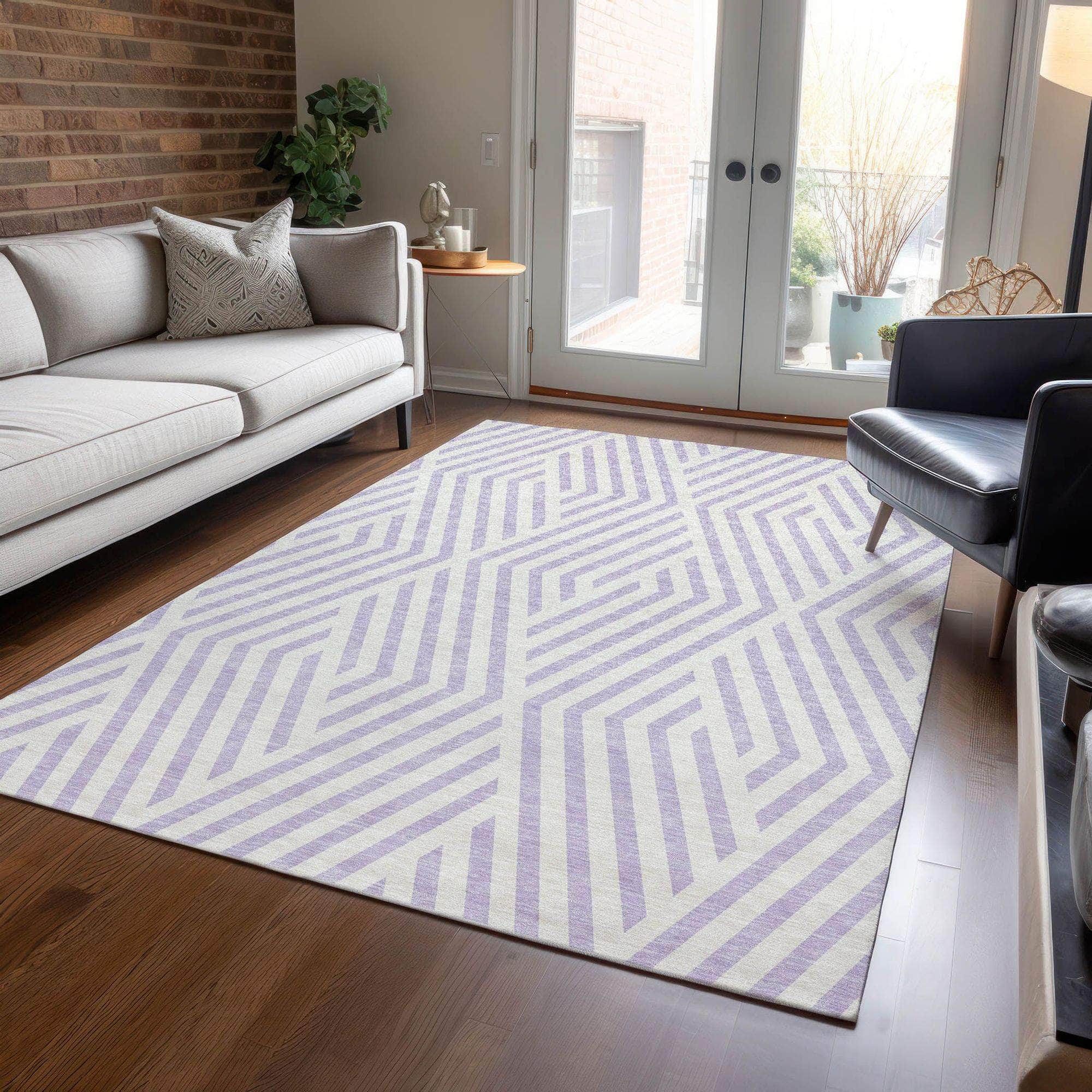 Machine Made ACN550 Lavender Purple Rugs