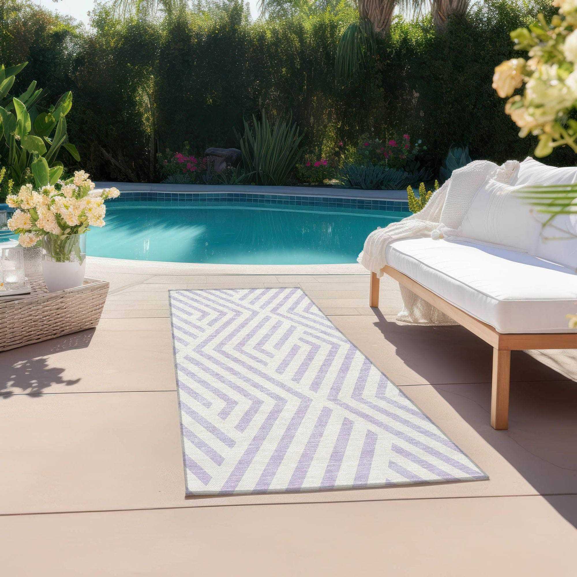 Machine Made ACN550 Lavender Purple Rugs