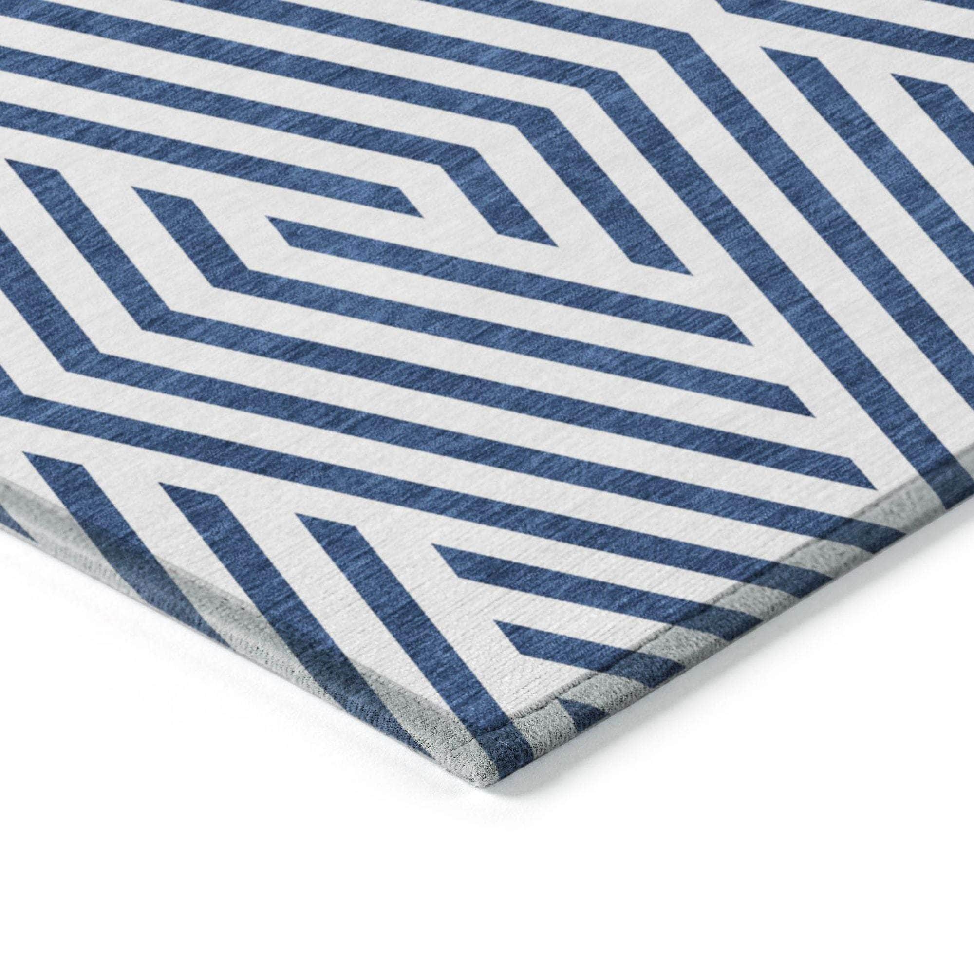 Machine Made ACN550 Navy Blue Rugs