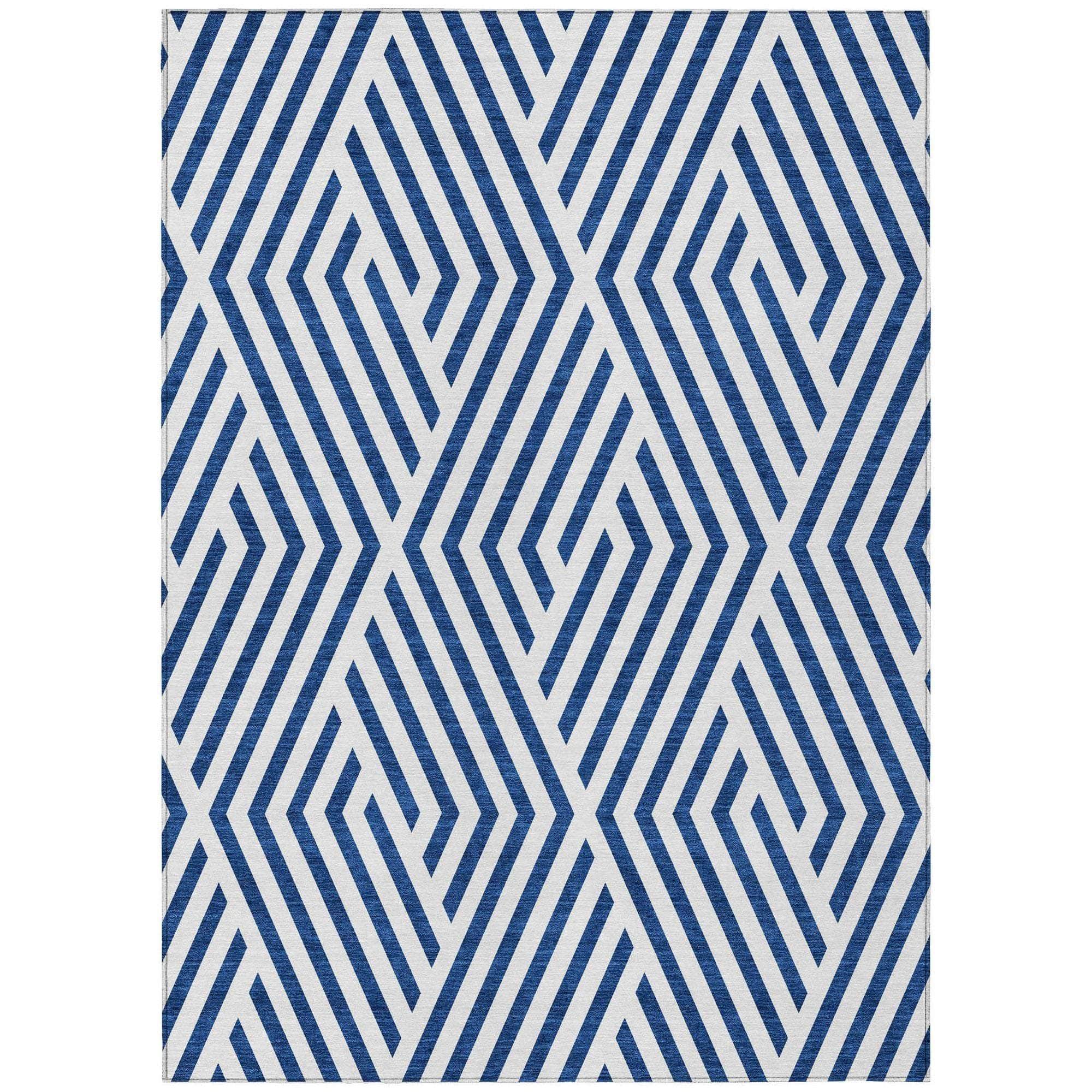 Machine Made ACN550 Navy Blue Rugs