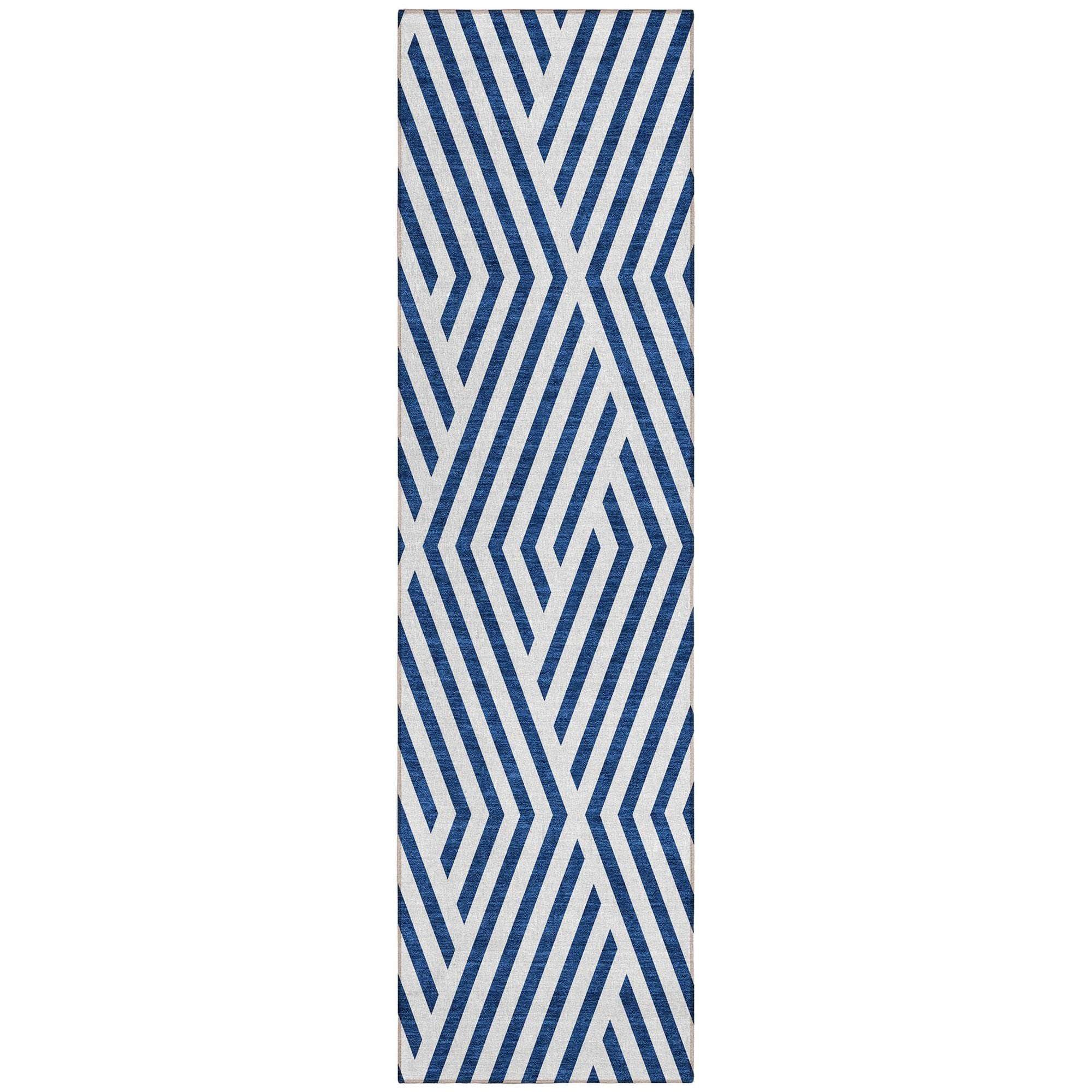Machine Made ACN550 Navy Blue Rugs