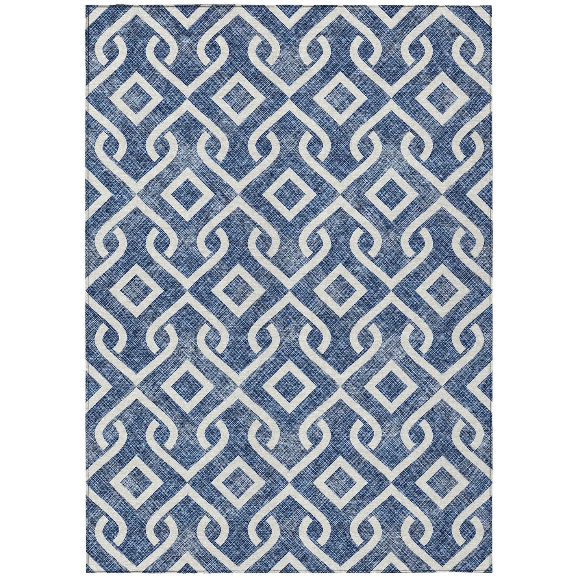 Machine Made ACN621 Navy Blue Rugs