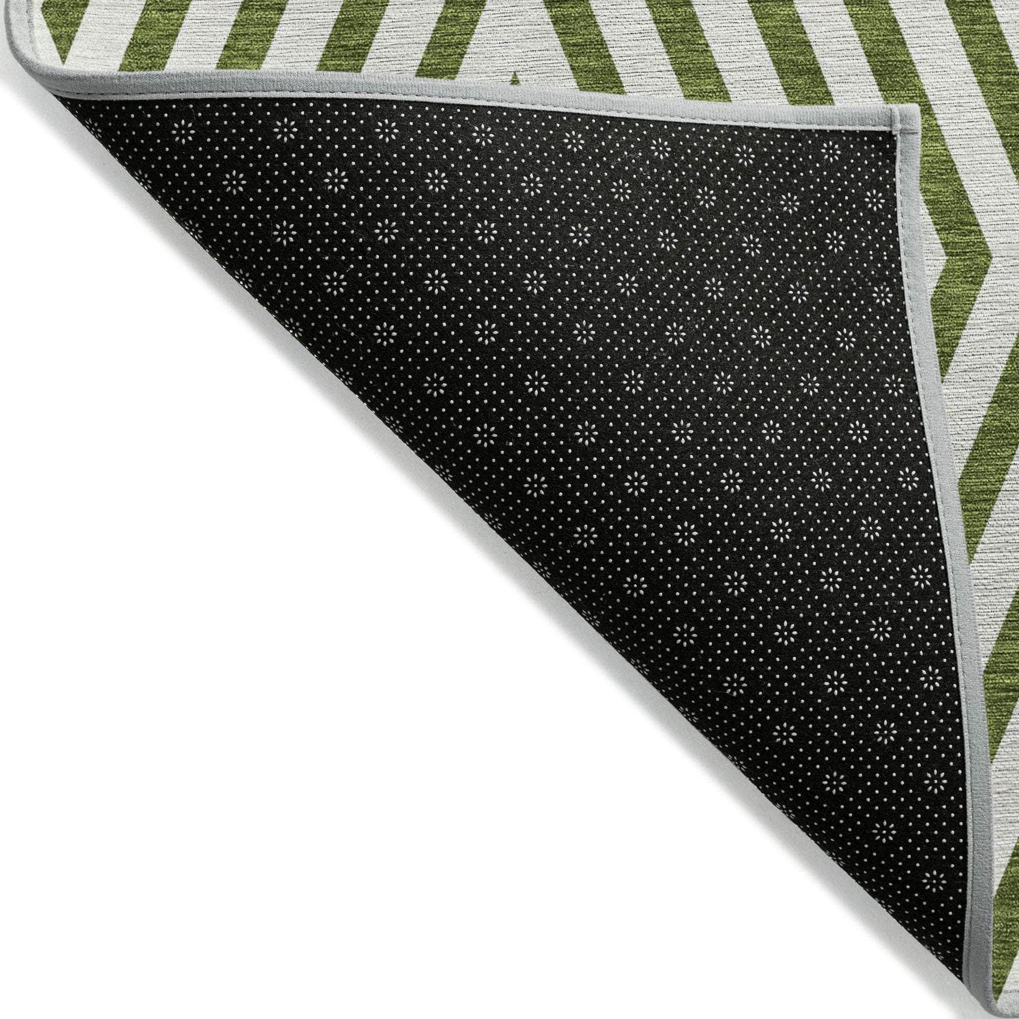 Machine Made ACN550 Olive Green Rugs