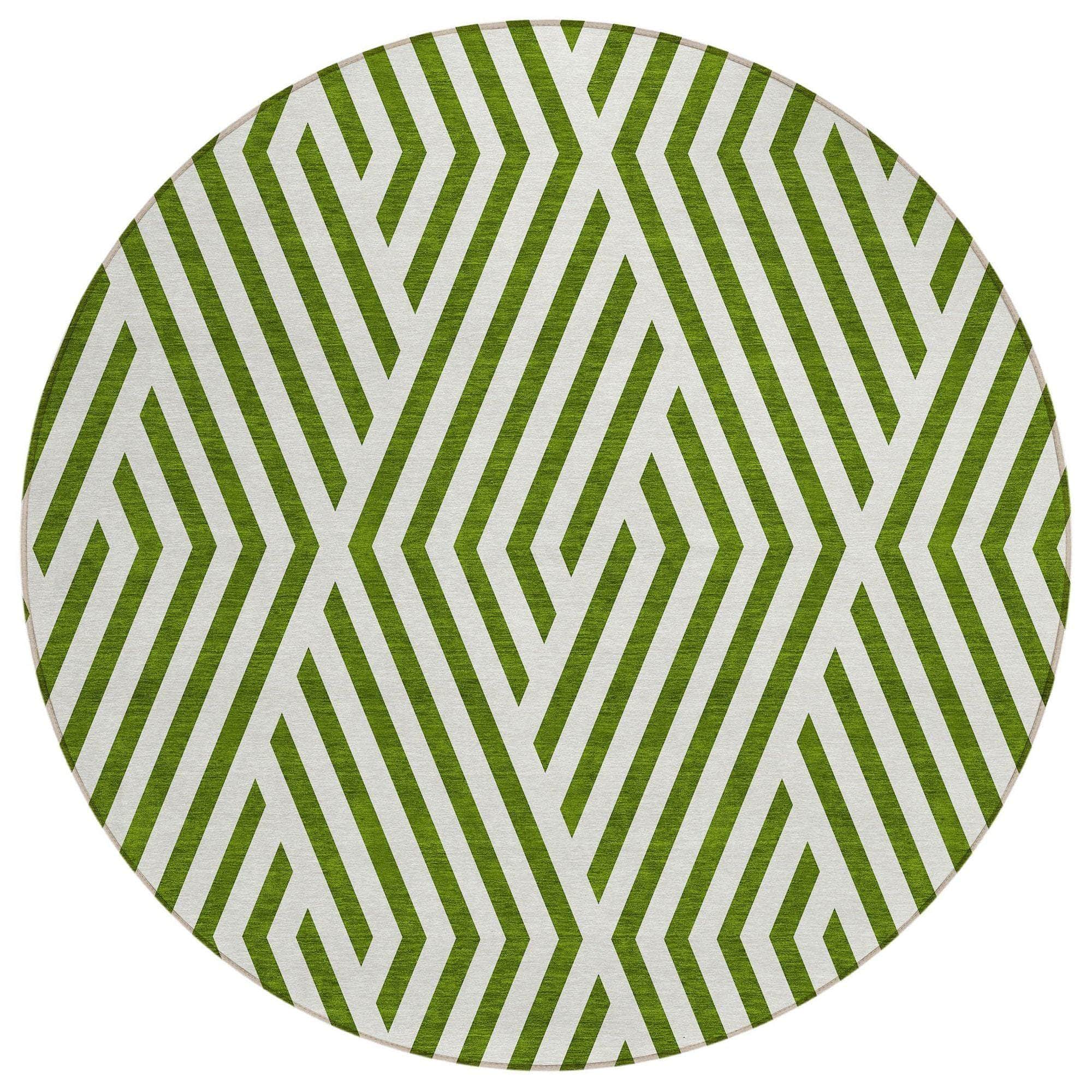 Machine Made ACN550 Olive Green Rugs