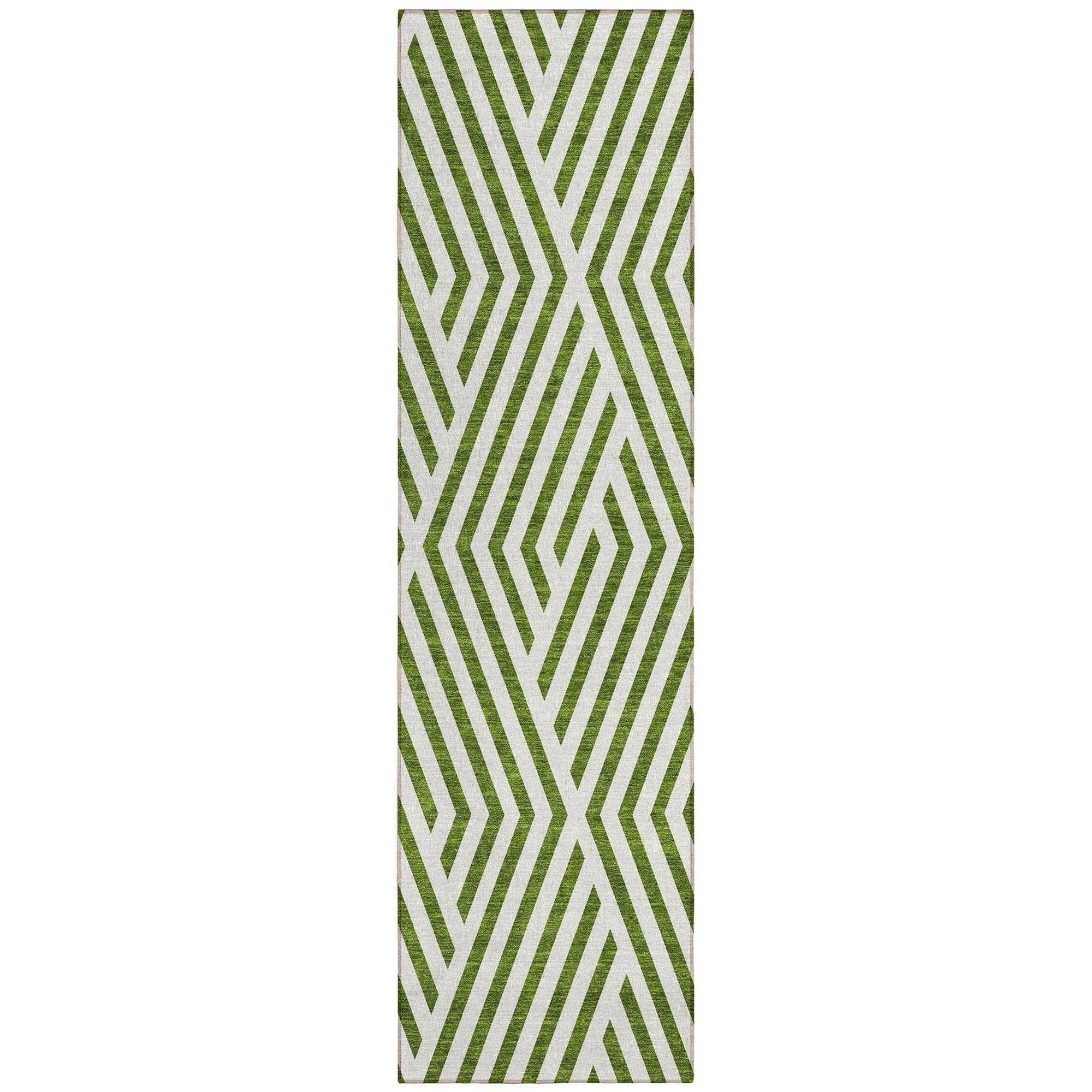 Machine Made ACN550 Olive Green Rugs