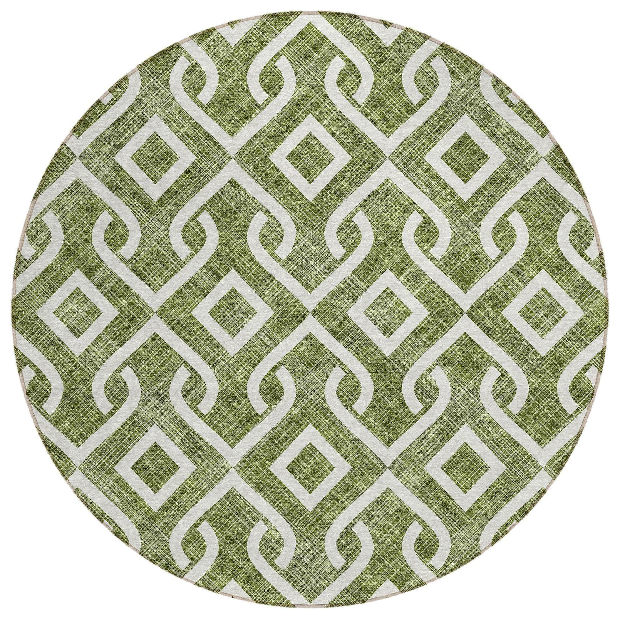 Machine Made ACN621 Olive Green Rugs