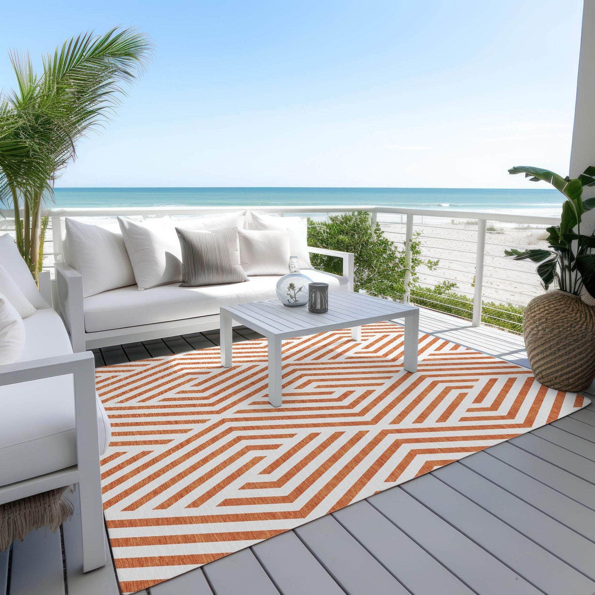 Machine Made ACN550 Paprika Orange Rugs