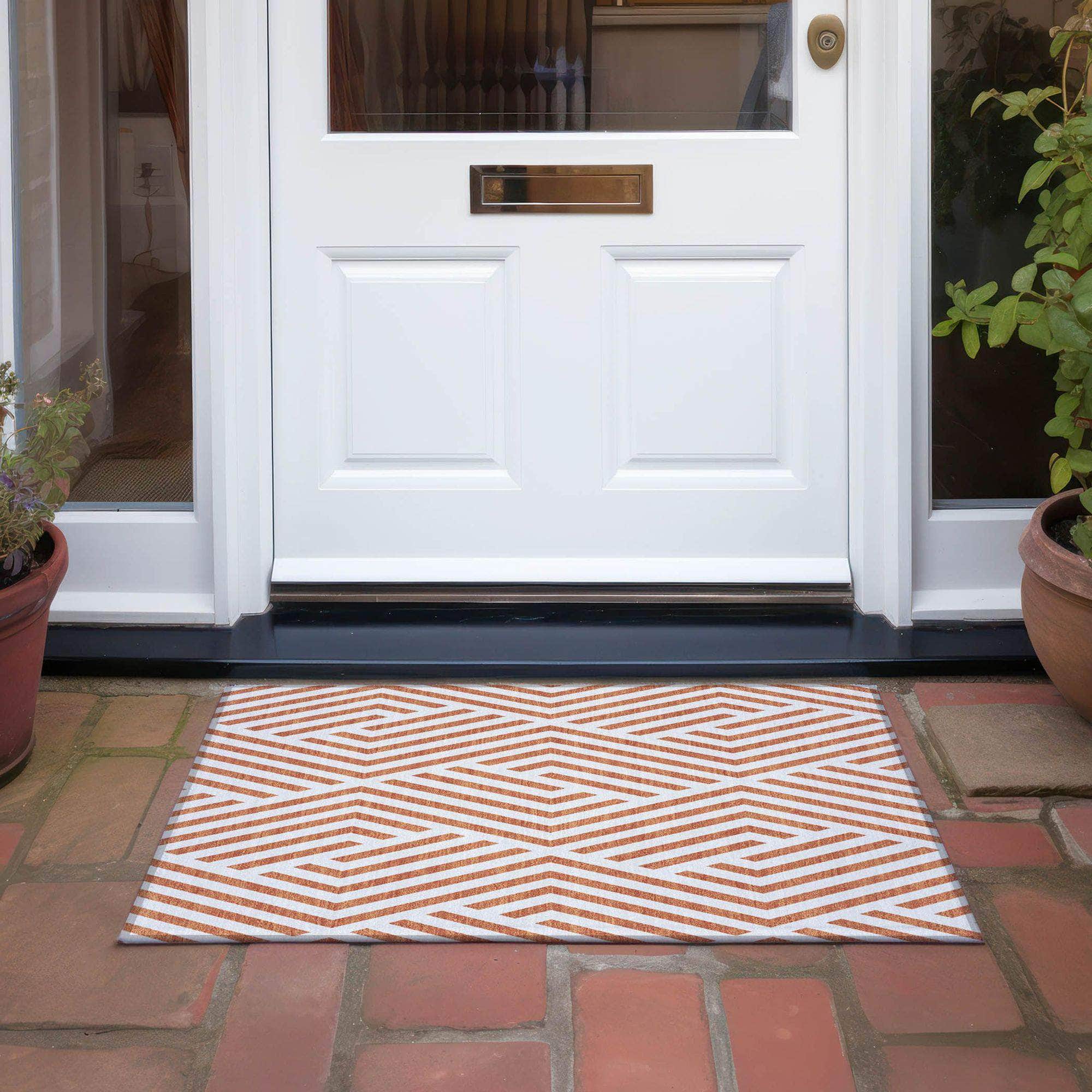 Machine Made ACN550 Paprika Orange Rugs
