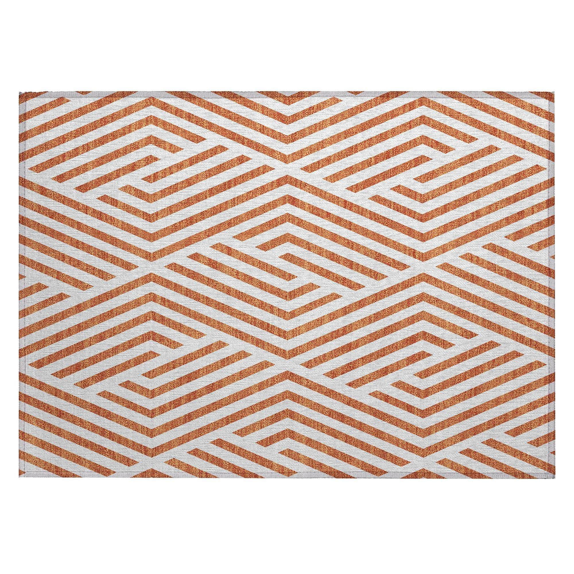 Machine Made ACN550 Paprika Orange Rugs