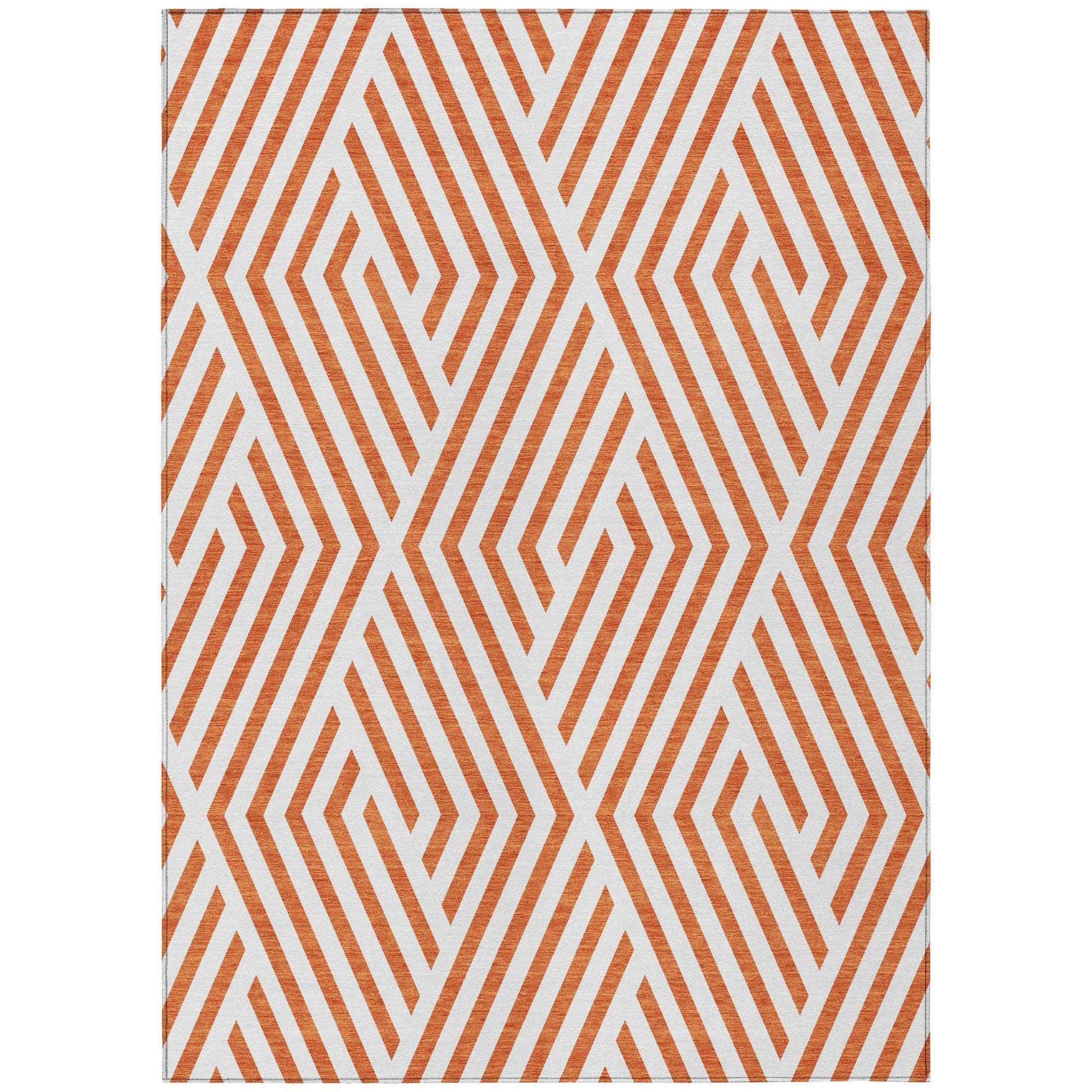 Machine Made ACN550 Paprika Orange Rugs
