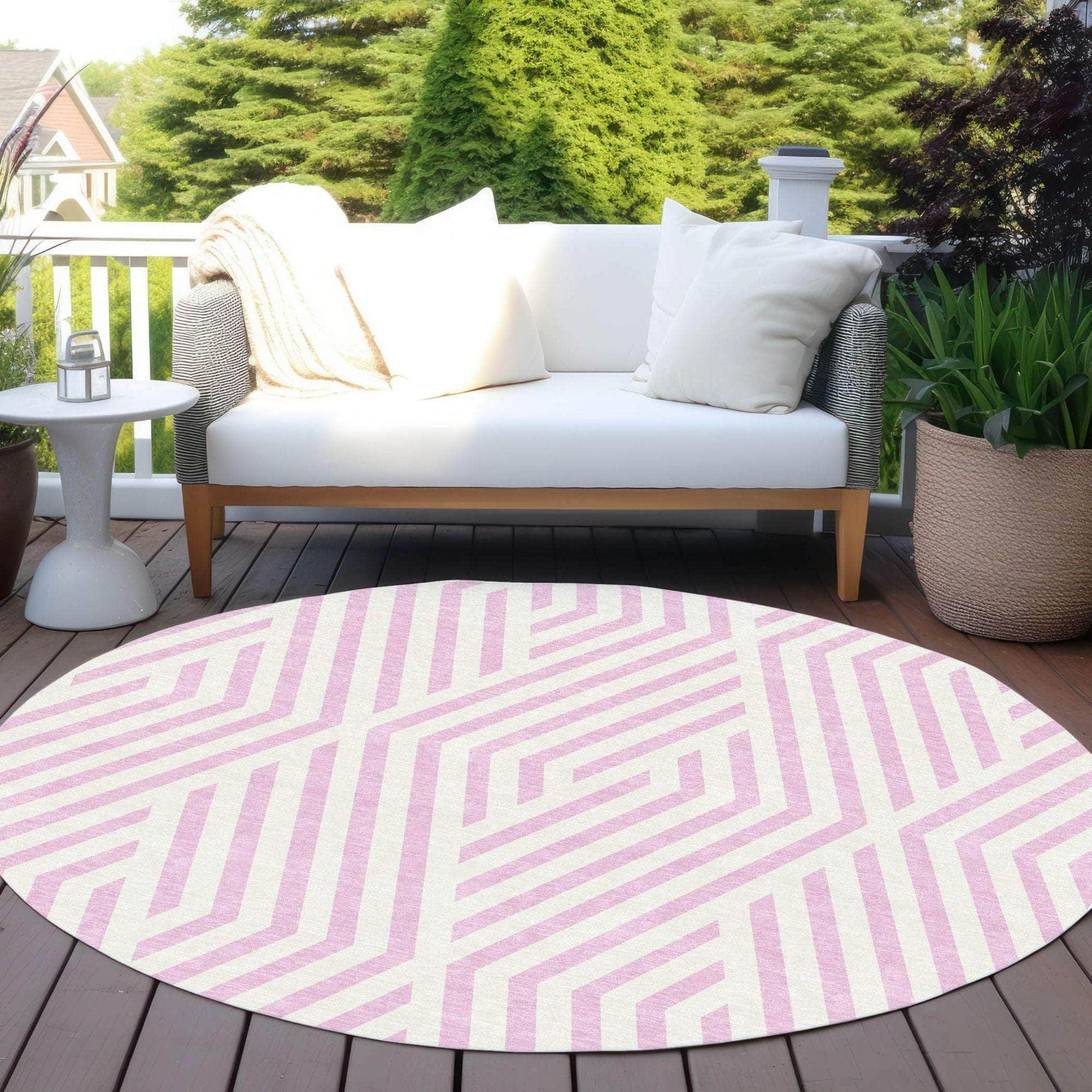 Machine Made ACN550 Pink Rugs