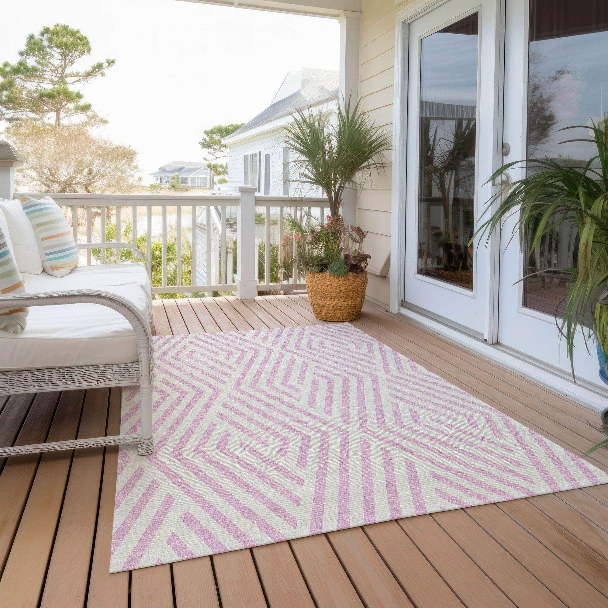 Machine Made ACN550 Pink Rugs