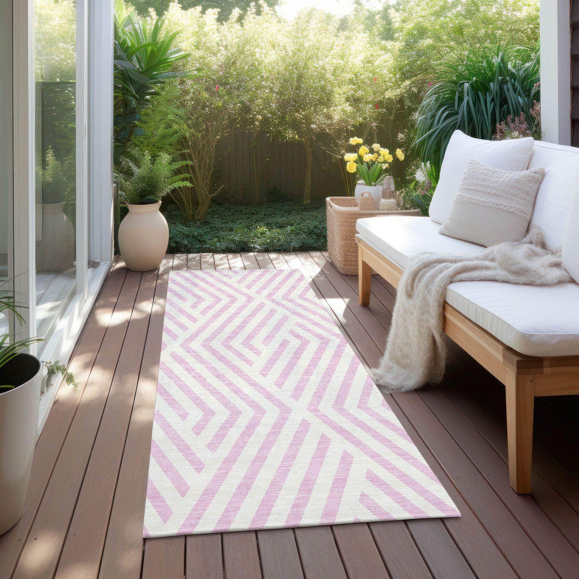 Machine Made ACN550 Pink Rugs