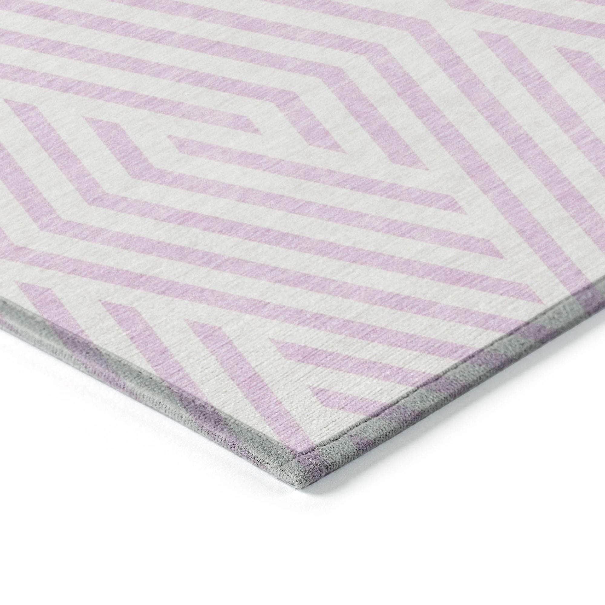Machine Made ACN550 Pink Rugs