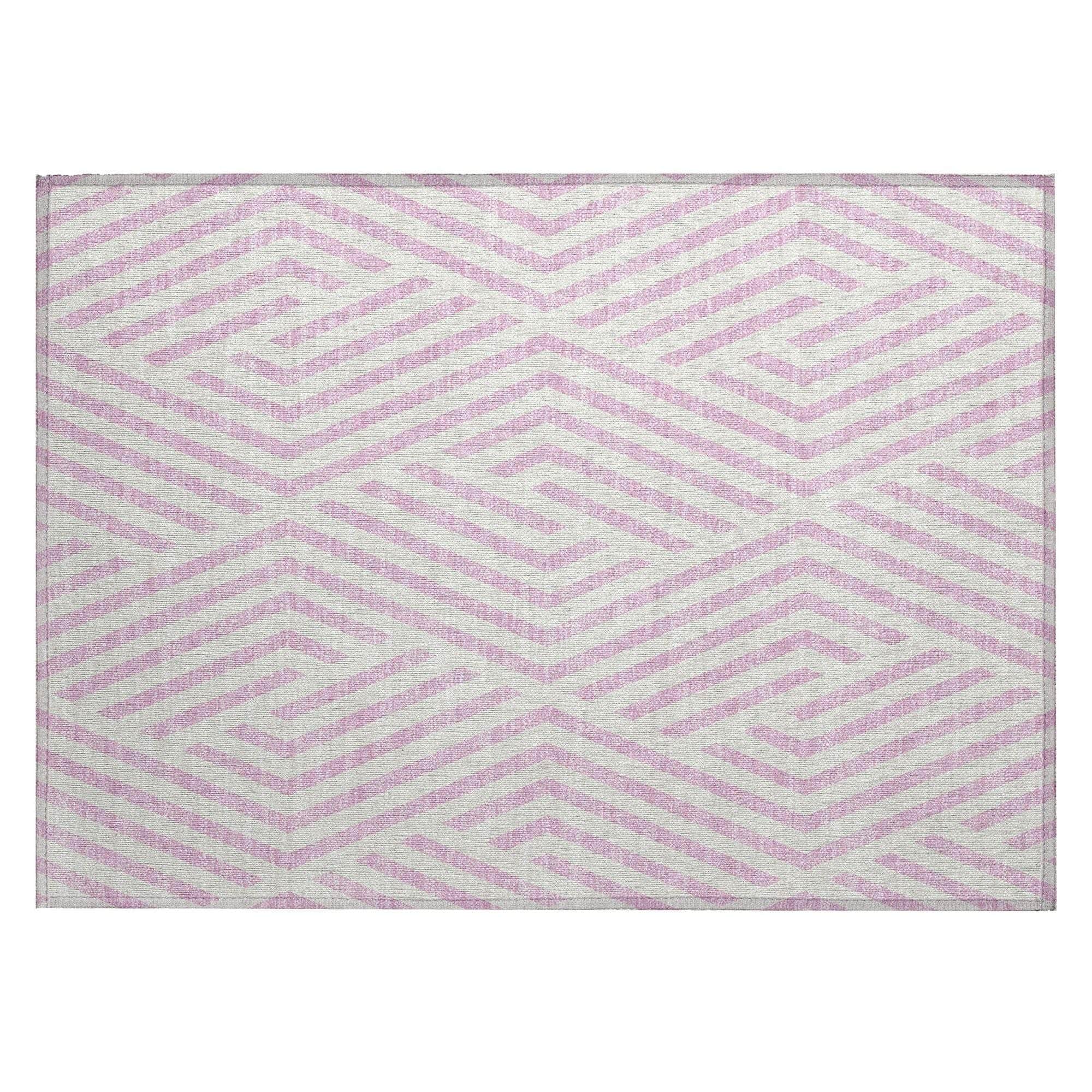 Machine Made ACN550 Pink Rugs