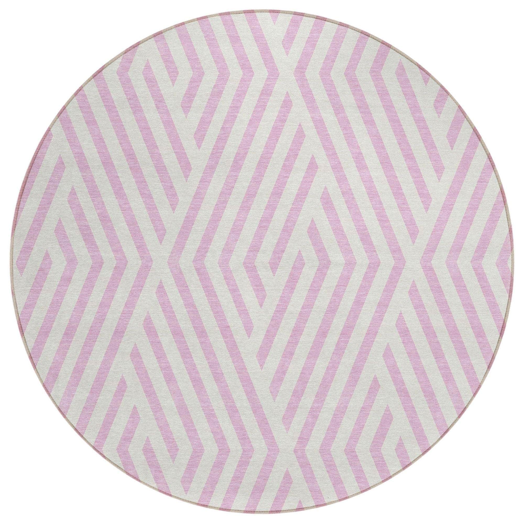 Machine Made ACN550 Pink Rugs