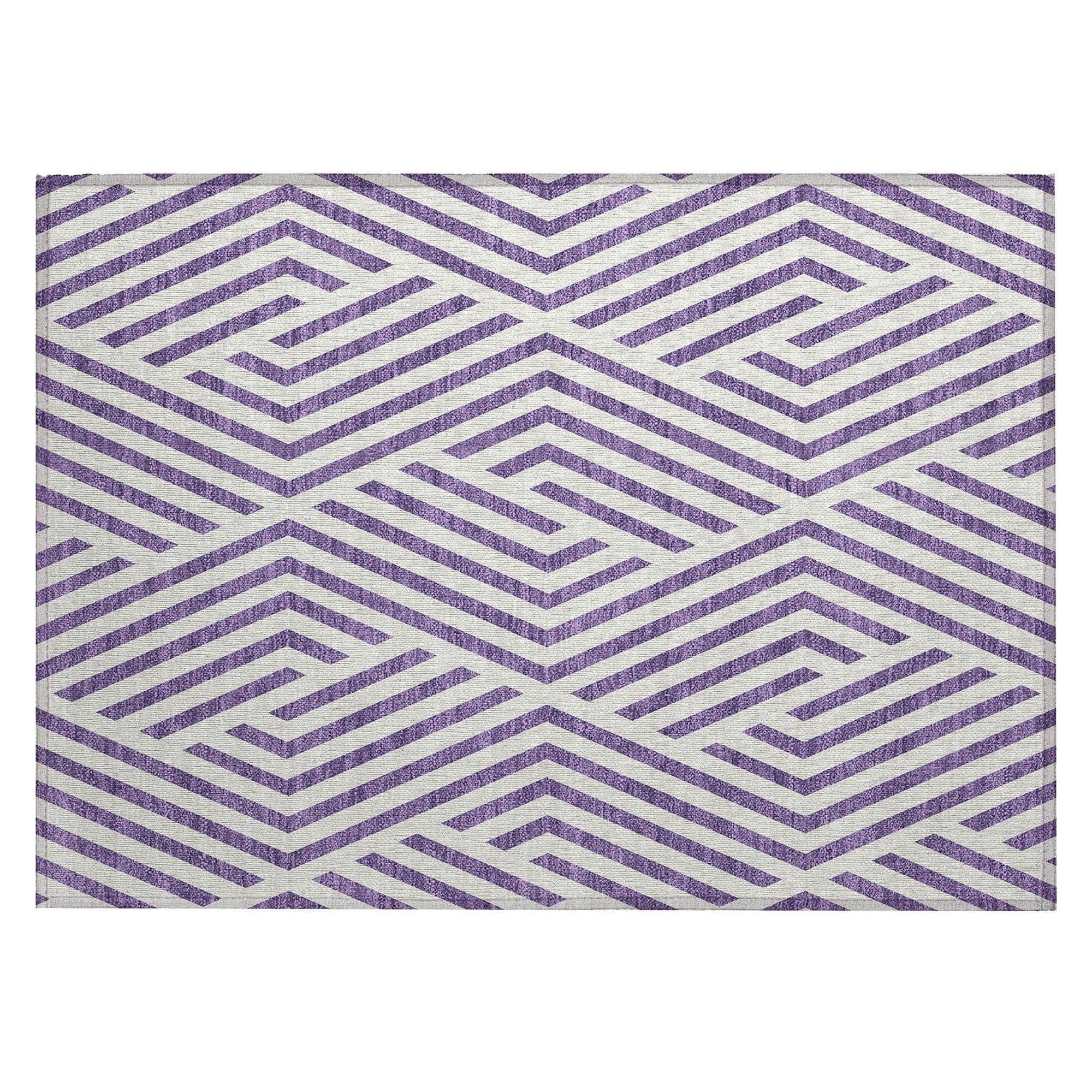 Machine Made ACN550 Purple Rugs