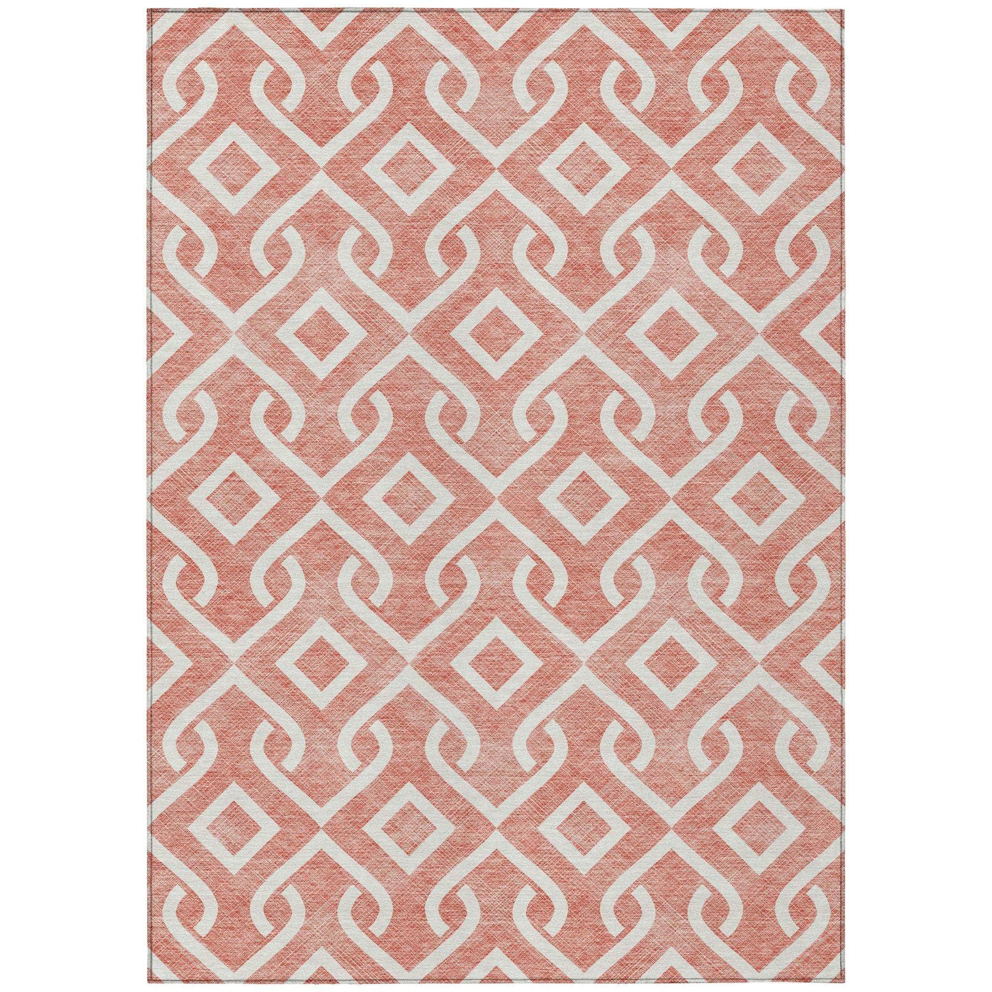 Machine Made ACN621 Salmon Orange Rugs
