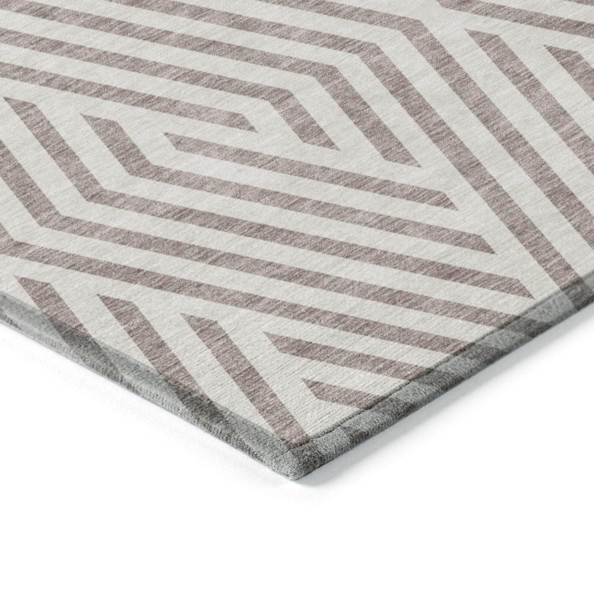 Machine Made ACN550 Taupe Brown Rugs