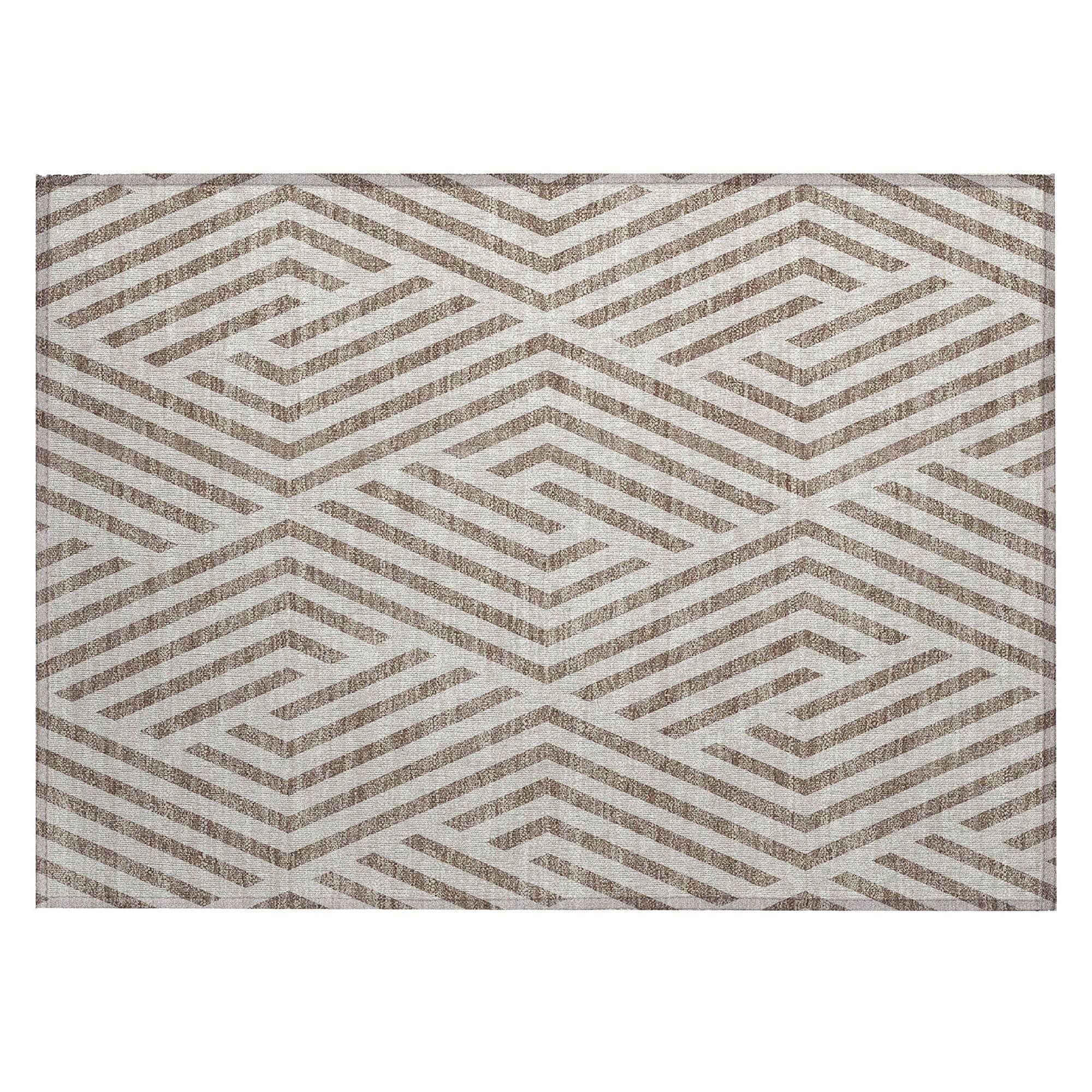 Machine Made ACN550 Taupe Brown Rugs