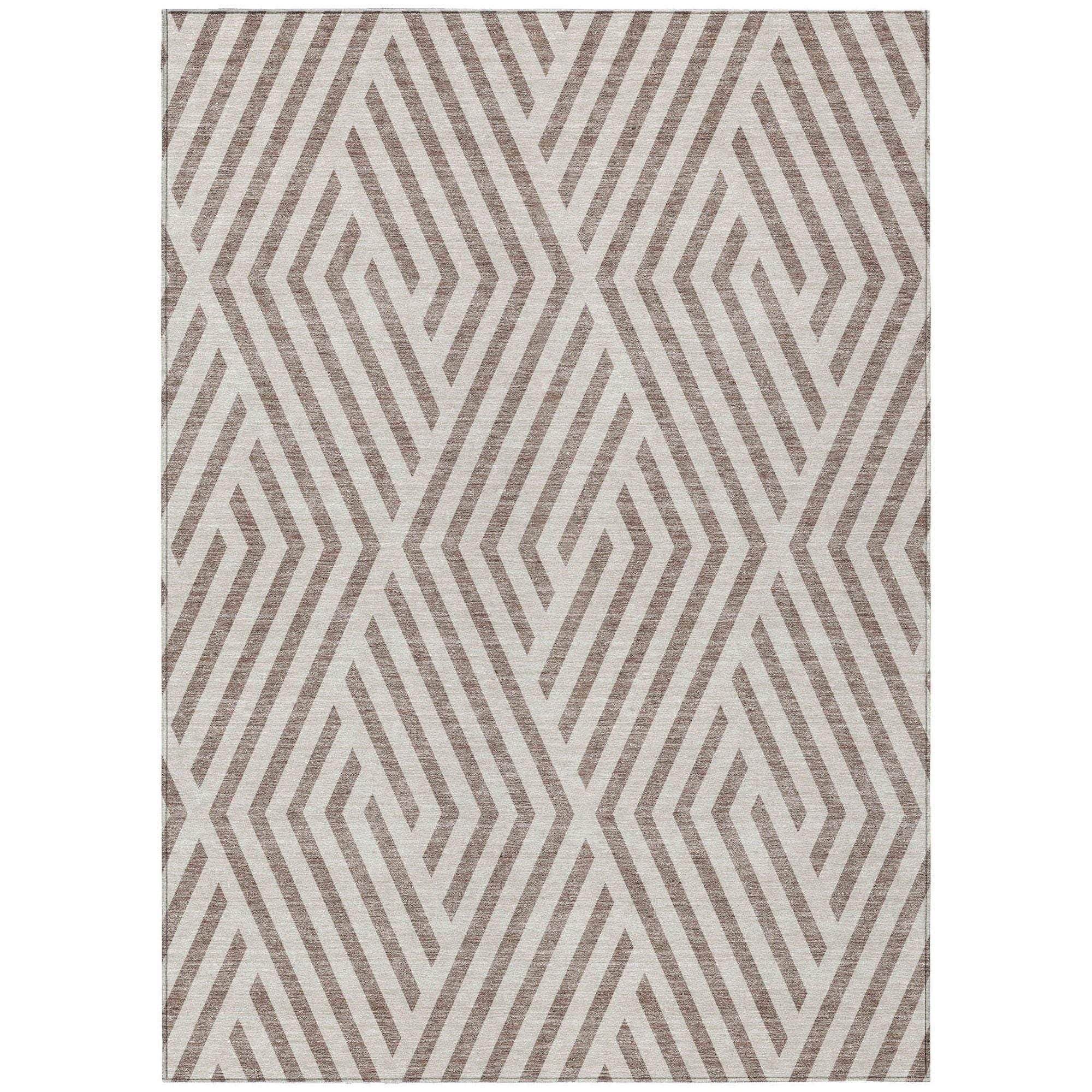 Machine Made ACN550 Taupe Brown Rugs