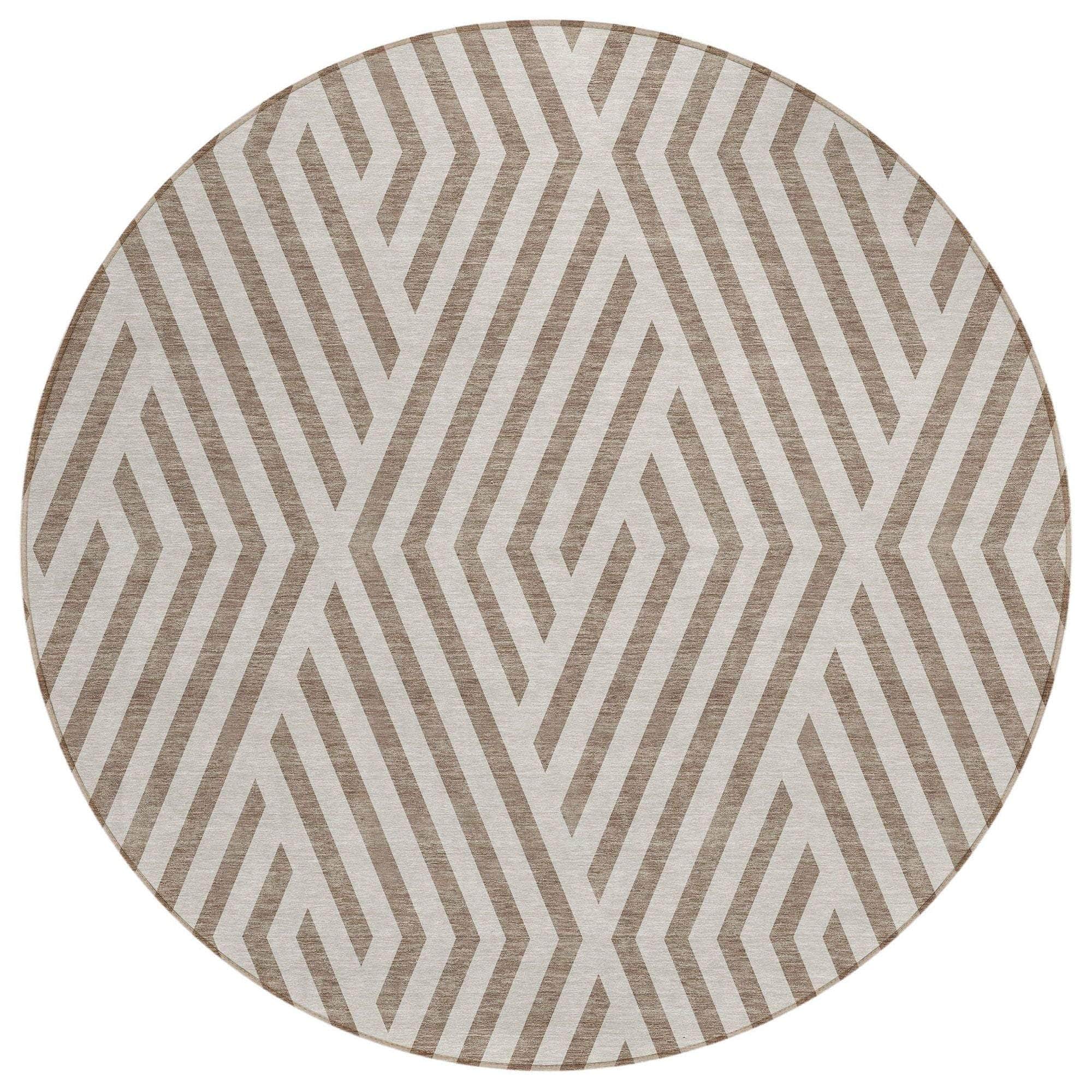 Machine Made ACN550 Taupe Brown Rugs
