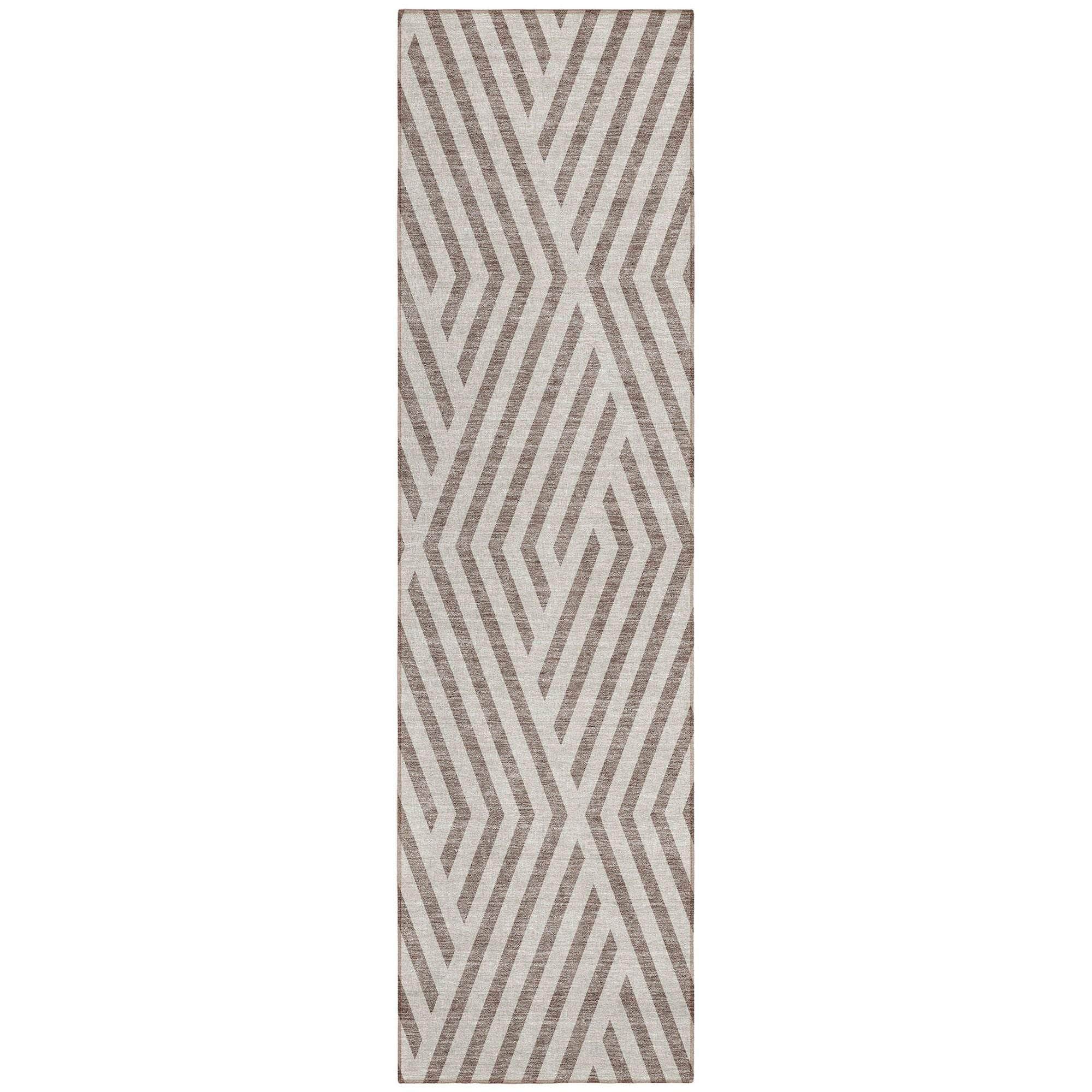 Machine Made ACN550 Taupe Brown Rugs