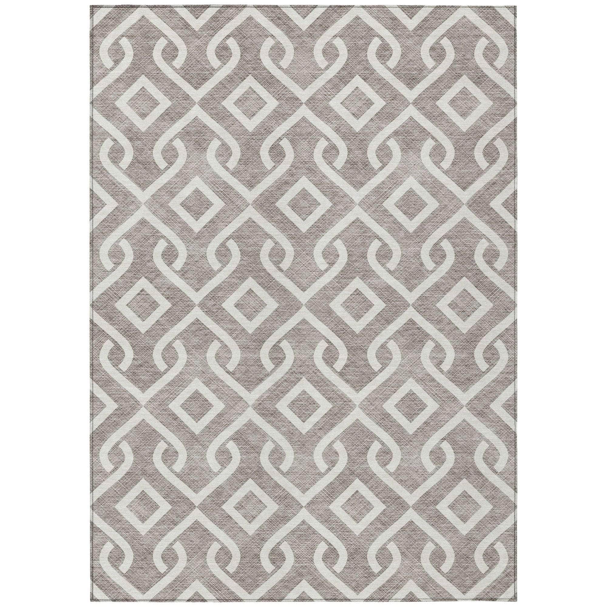 Machine Made ACN621 Taupe Brown Rugs