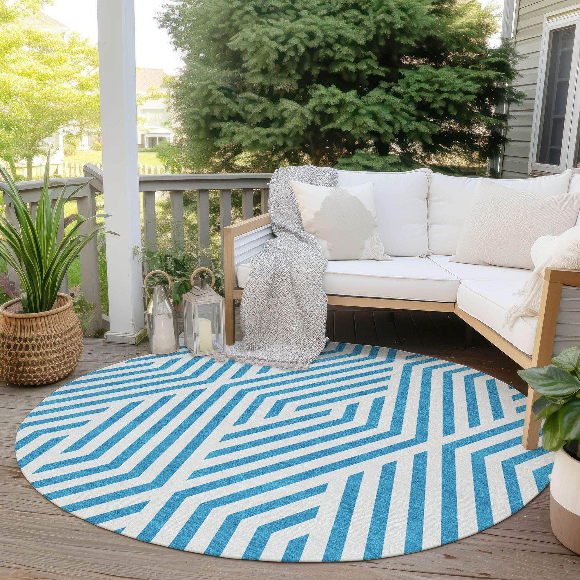 Machine Made ACN550 Teal Rugs