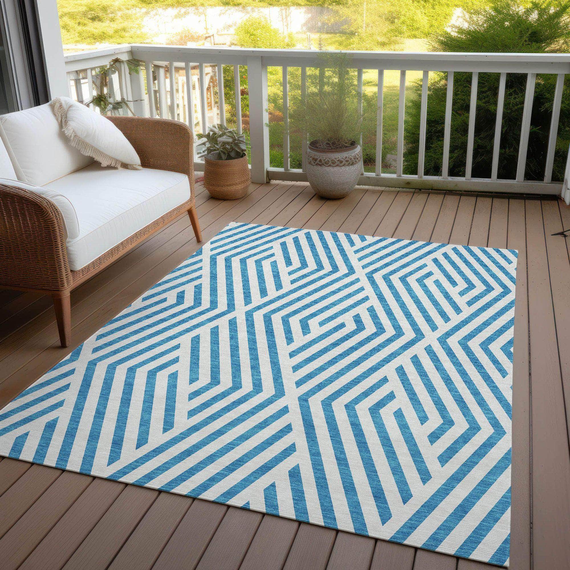 Machine Made ACN550 Teal Rugs