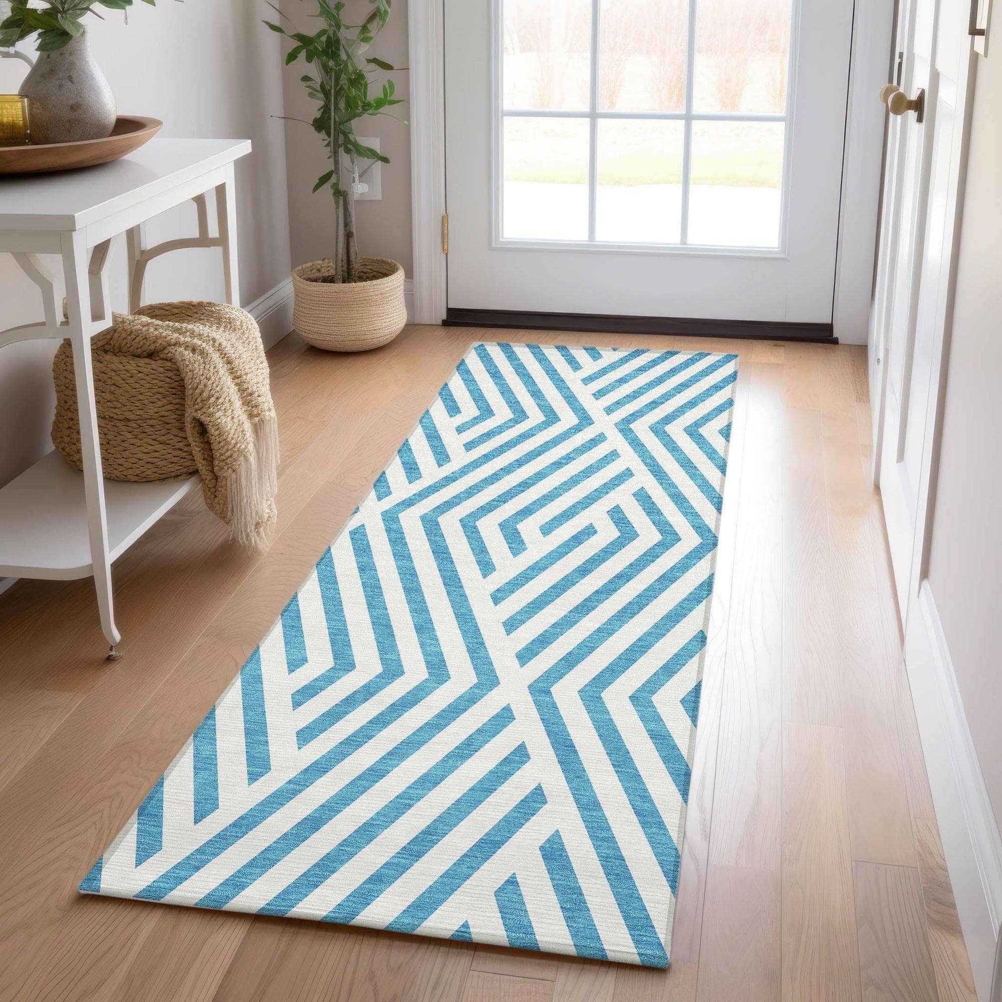 Machine Made ACN550 Teal Rugs
