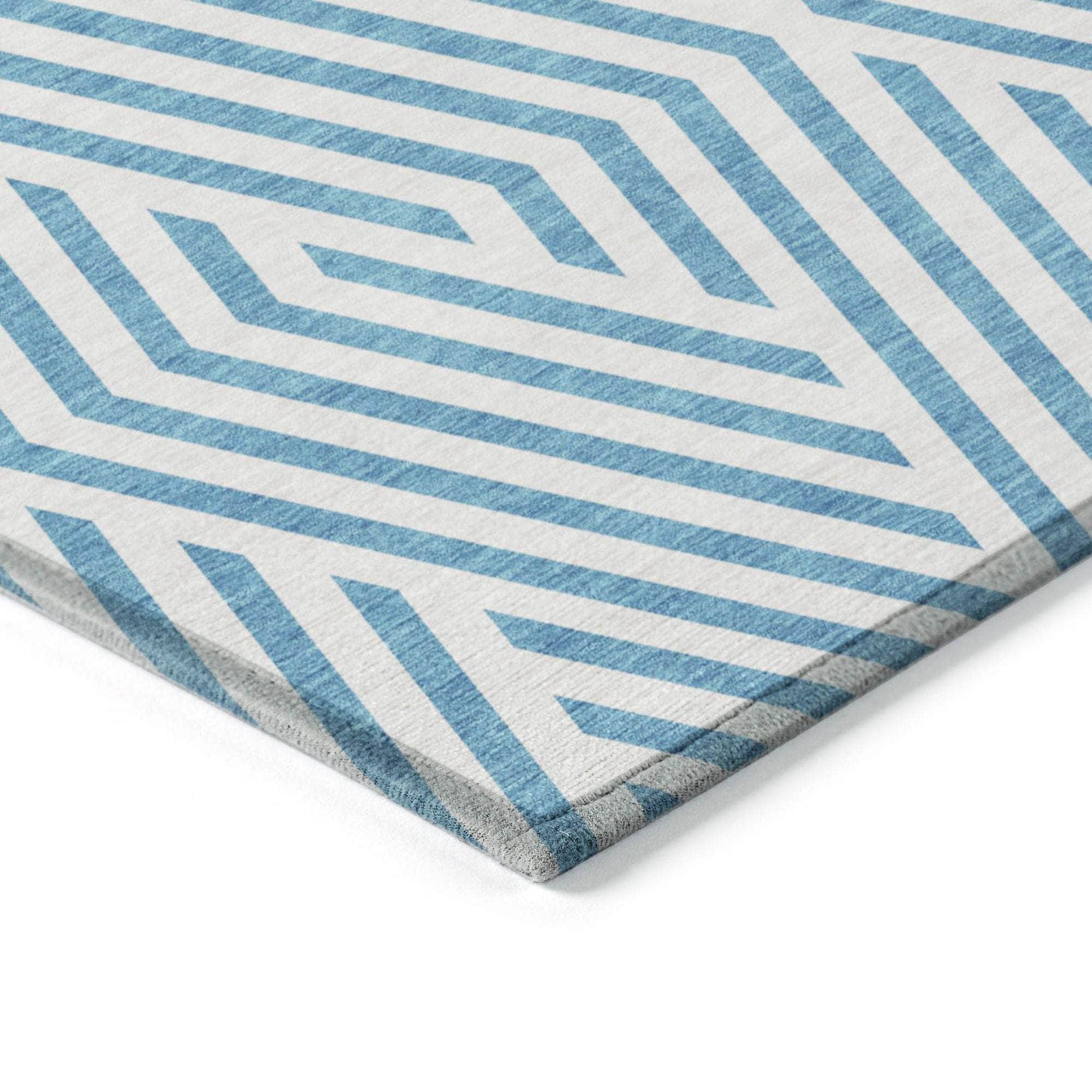 Machine Made ACN550 Teal Rugs