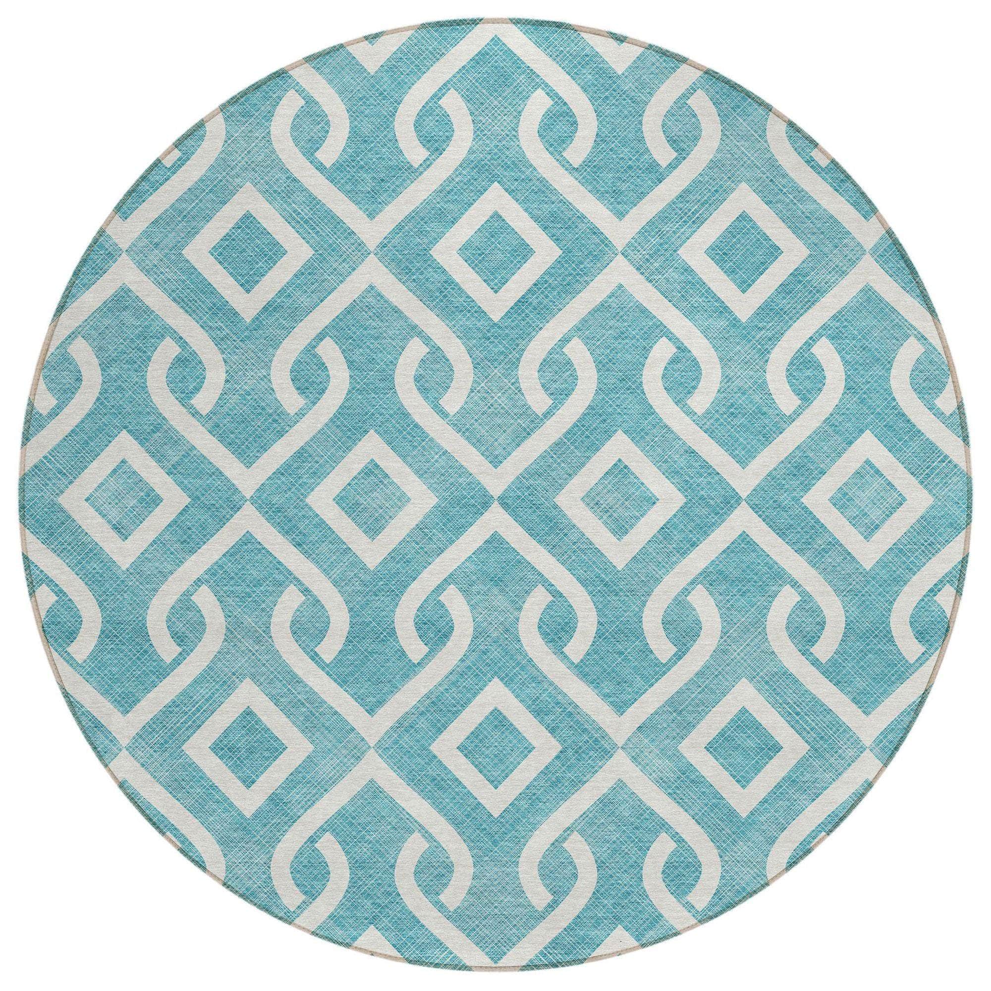 Machine Made ACN621 Teal Rugs