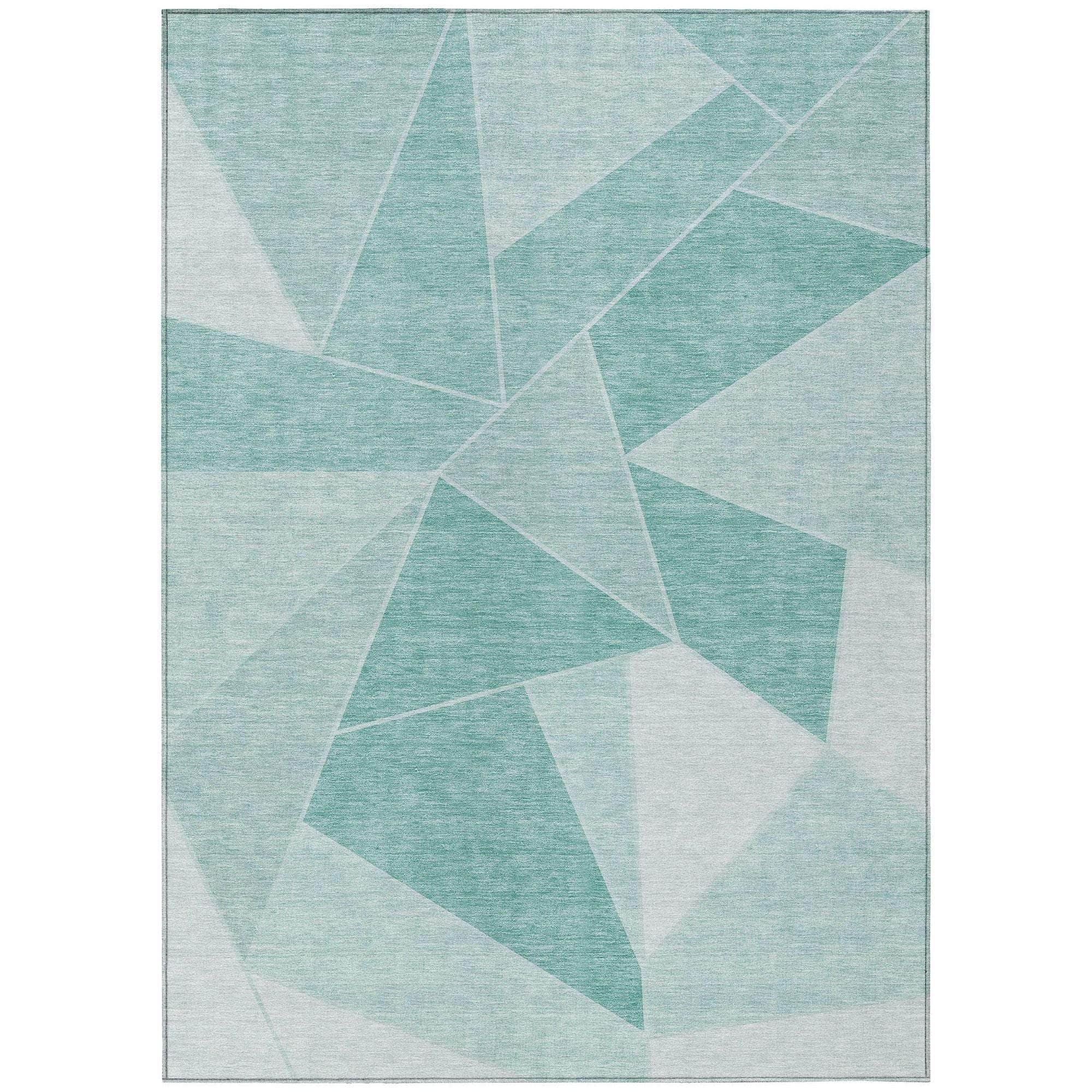 Machine Made ACN636 Teal Rugs