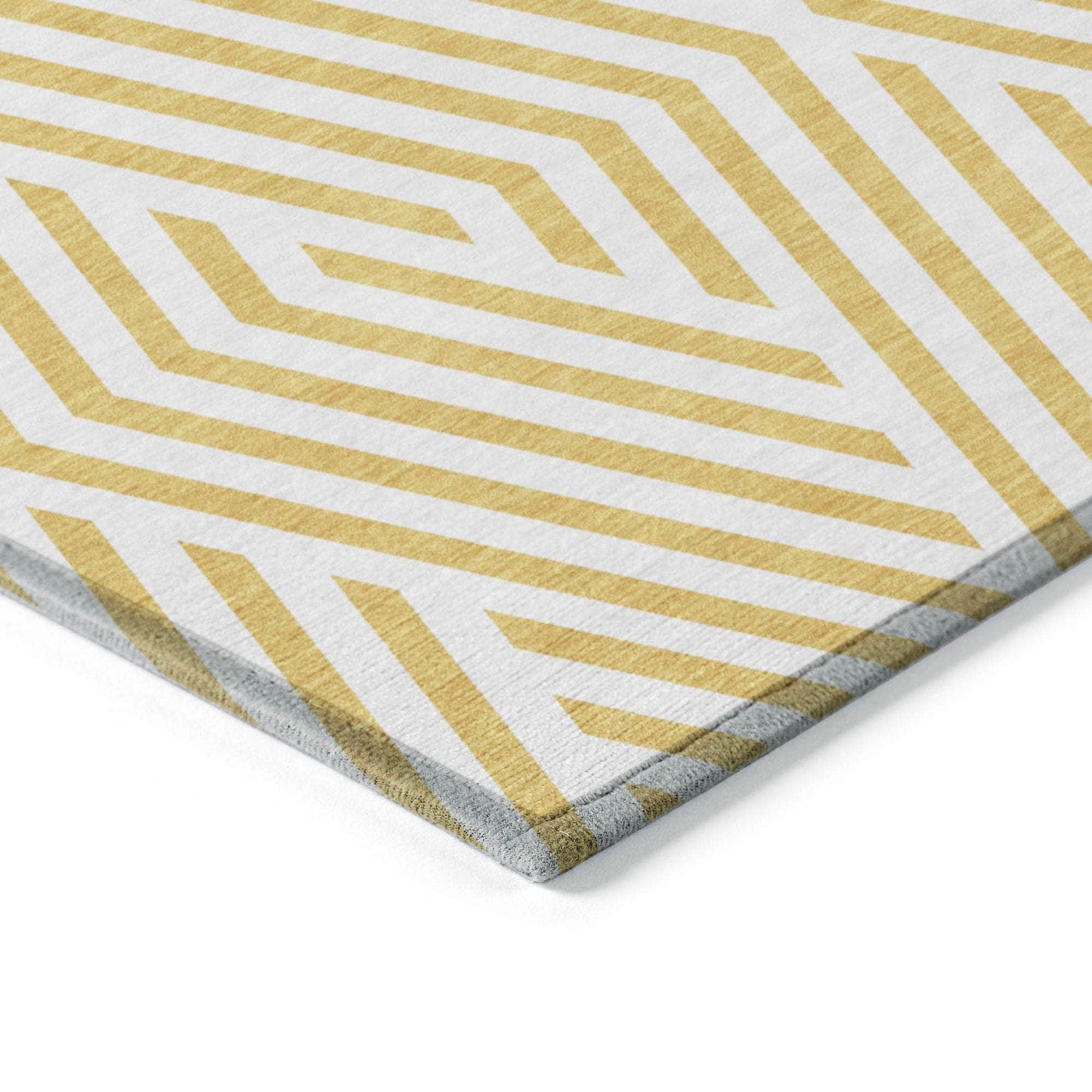 Machine Made ACN550 Yellow Gold Rugs